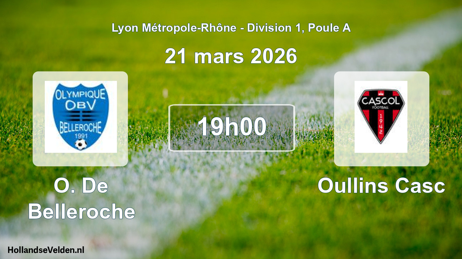Geplande wedstrijd: O. De Belleroche - Oullins Casc (21 maart 2026)