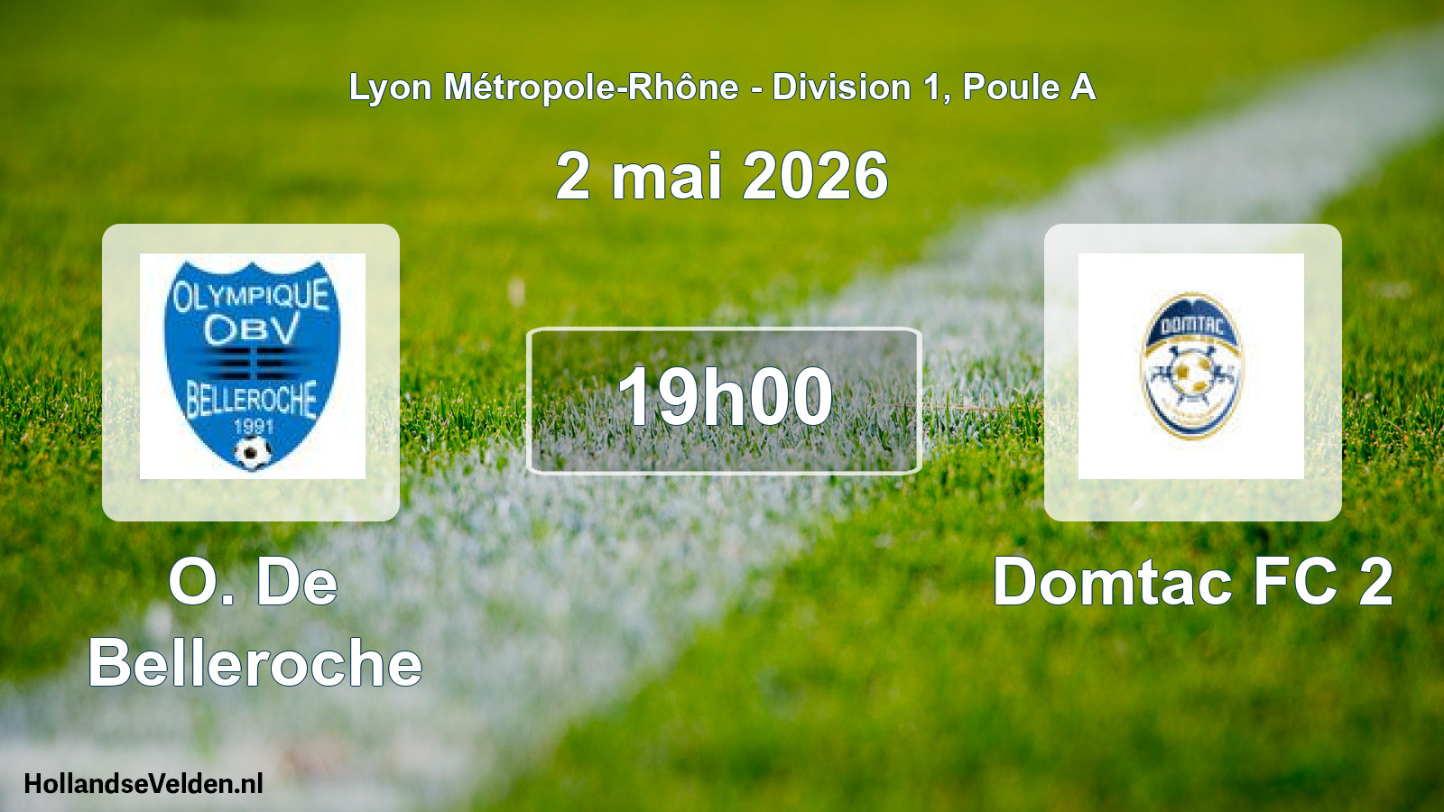 Geplande wedstrijd: O. De Belleroche - Domtac FC 2 (2 mei 2026)