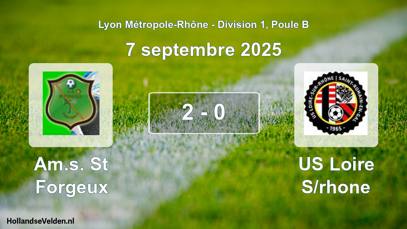 Gespeelde wedstrijd: Am.s. St Forgeux - US Loire S/rhone 2 - 0 (7 september 2025)