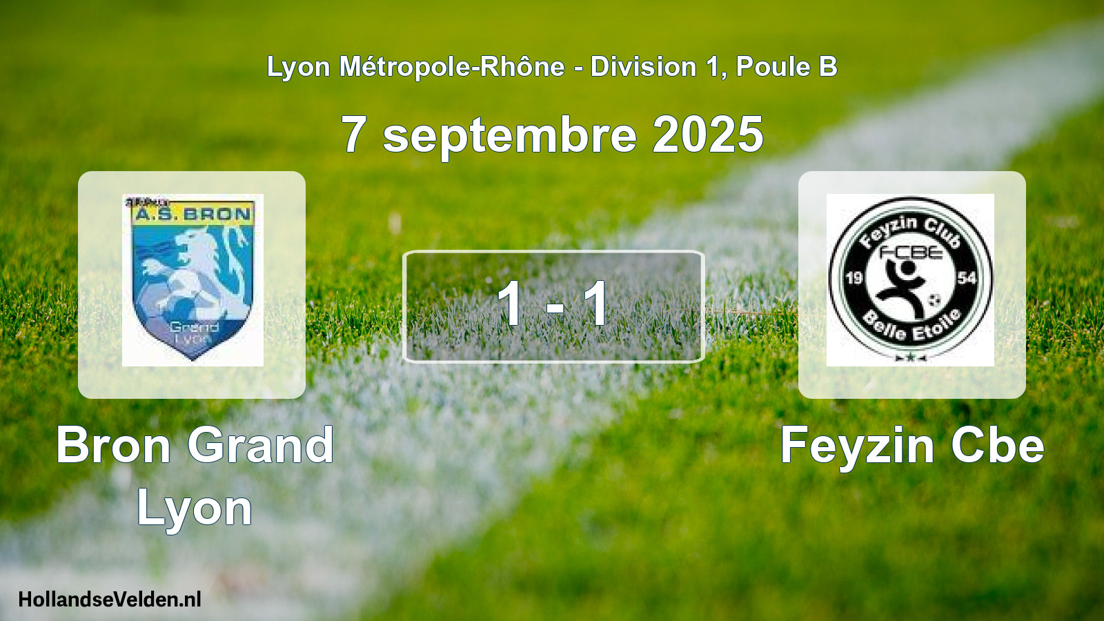 Gespeelde wedstrijd: Bron Grand Lyon - Feyzin Cbe 1 - 1 (7 september 2025)