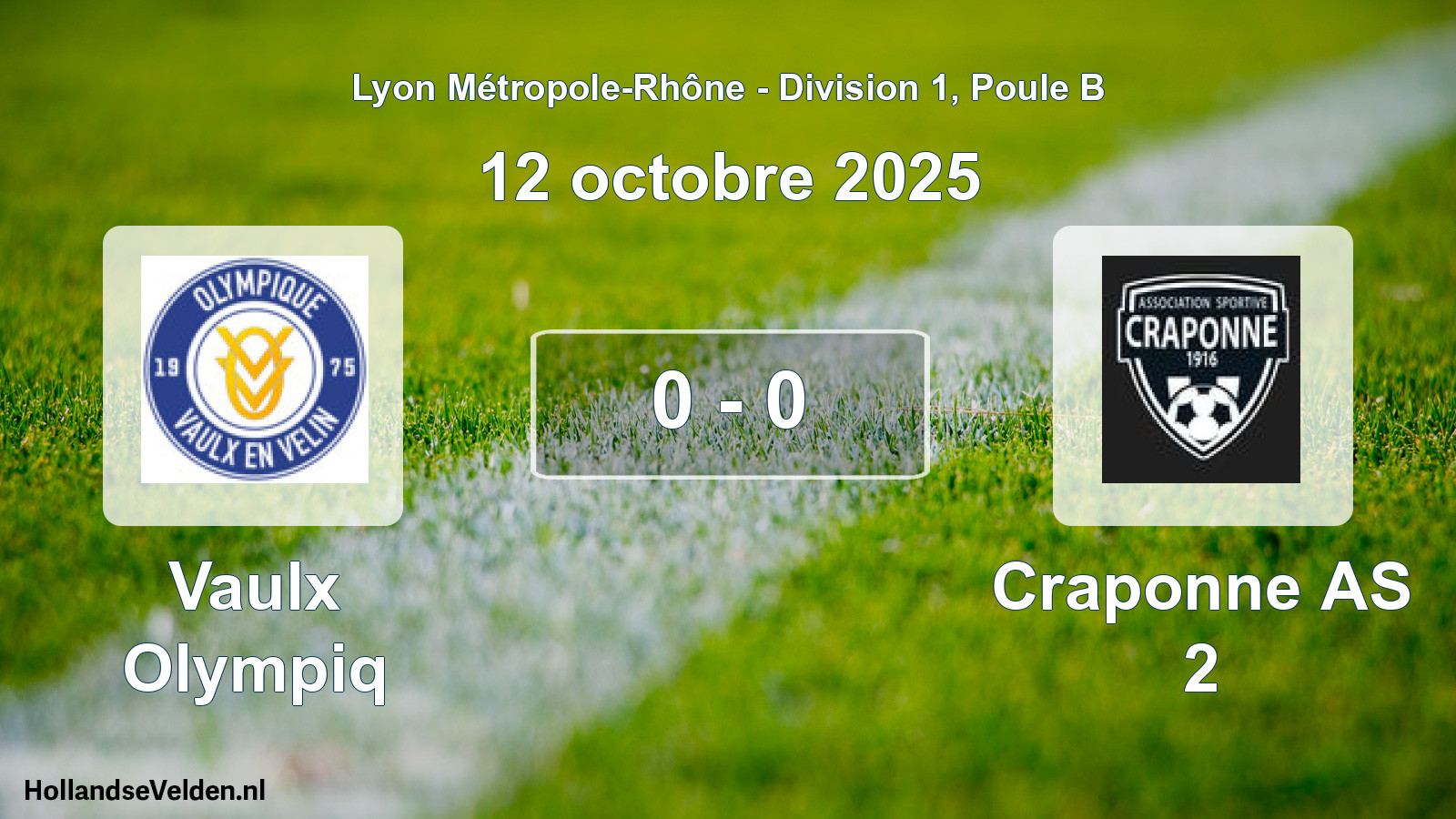 Gespeelde wedstrijd: Vaulx Olympiq - Craponne AS 2 0 - 0 (12 oktober 2025)