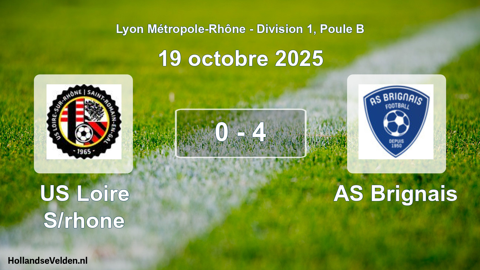 Gespeelde wedstrijd: US Loire S/rhone - AS Brignais 0 - 4 (19 oktober 2025)