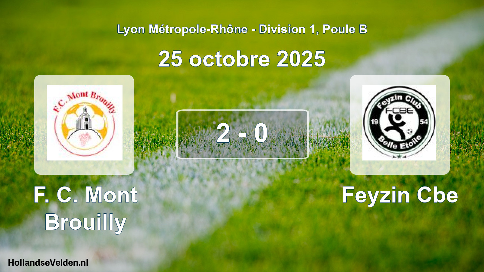 Gespeelde wedstrijd: F. C. Mont Brouilly - Feyzin Cbe 2 - 0 (25 oktober 2025)