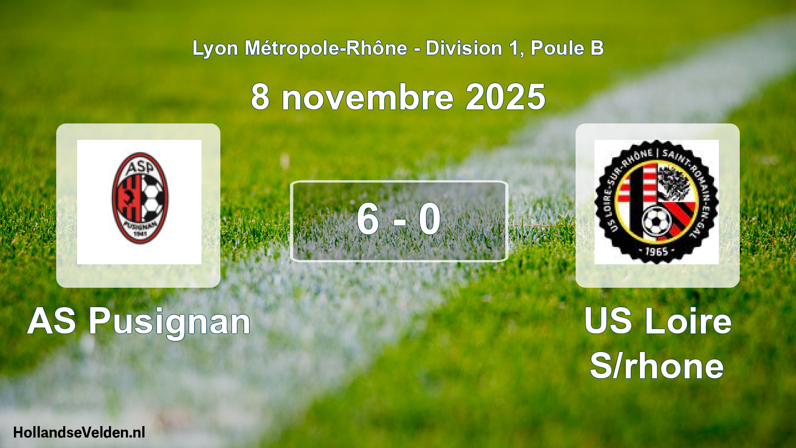 Gespeelde wedstrijd: AS Pusignan - US Loire S/rhone 6 - 0 (8 november 2025)