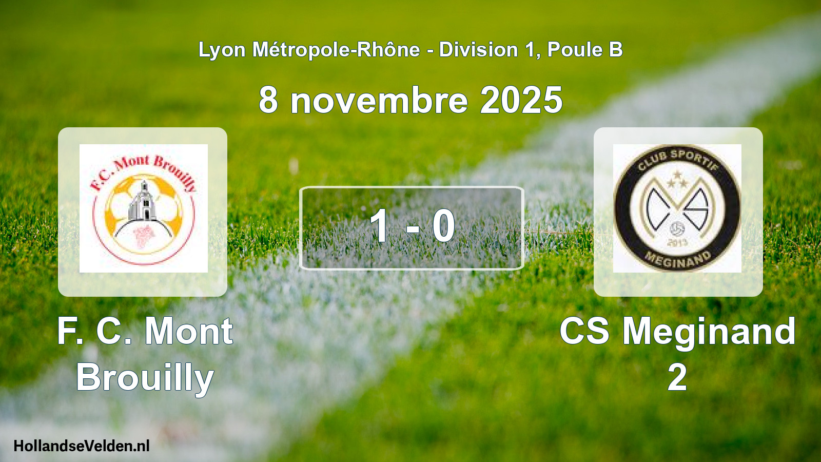 Gespeelde wedstrijd: F. C. Mont Brouilly - CS Meginand 2 1 - 0 (8 november 2025)
