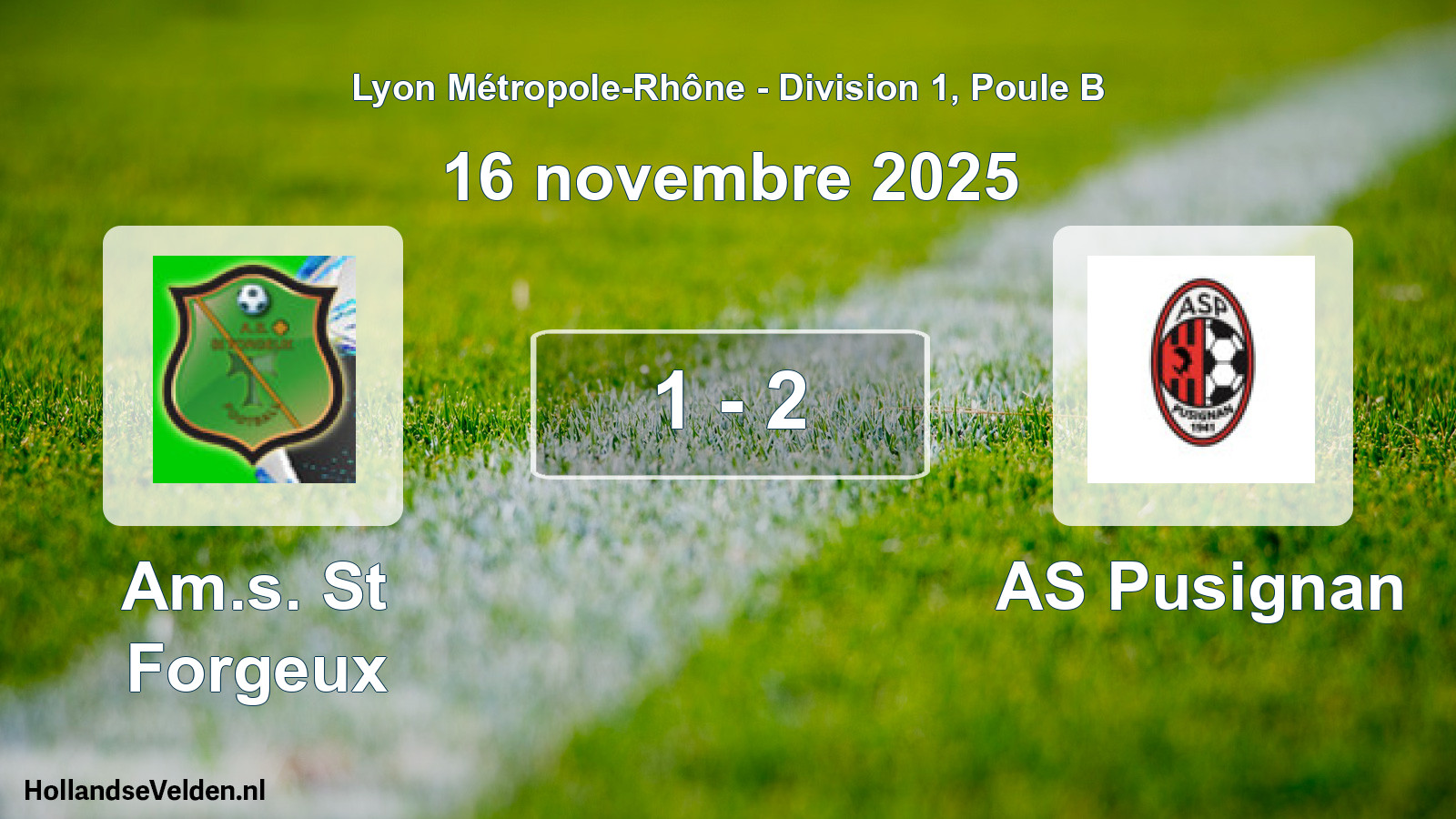 Gespeelde wedstrijd: Am.s. St Forgeux - AS Pusignan 1 - 2 (16 november 2025)