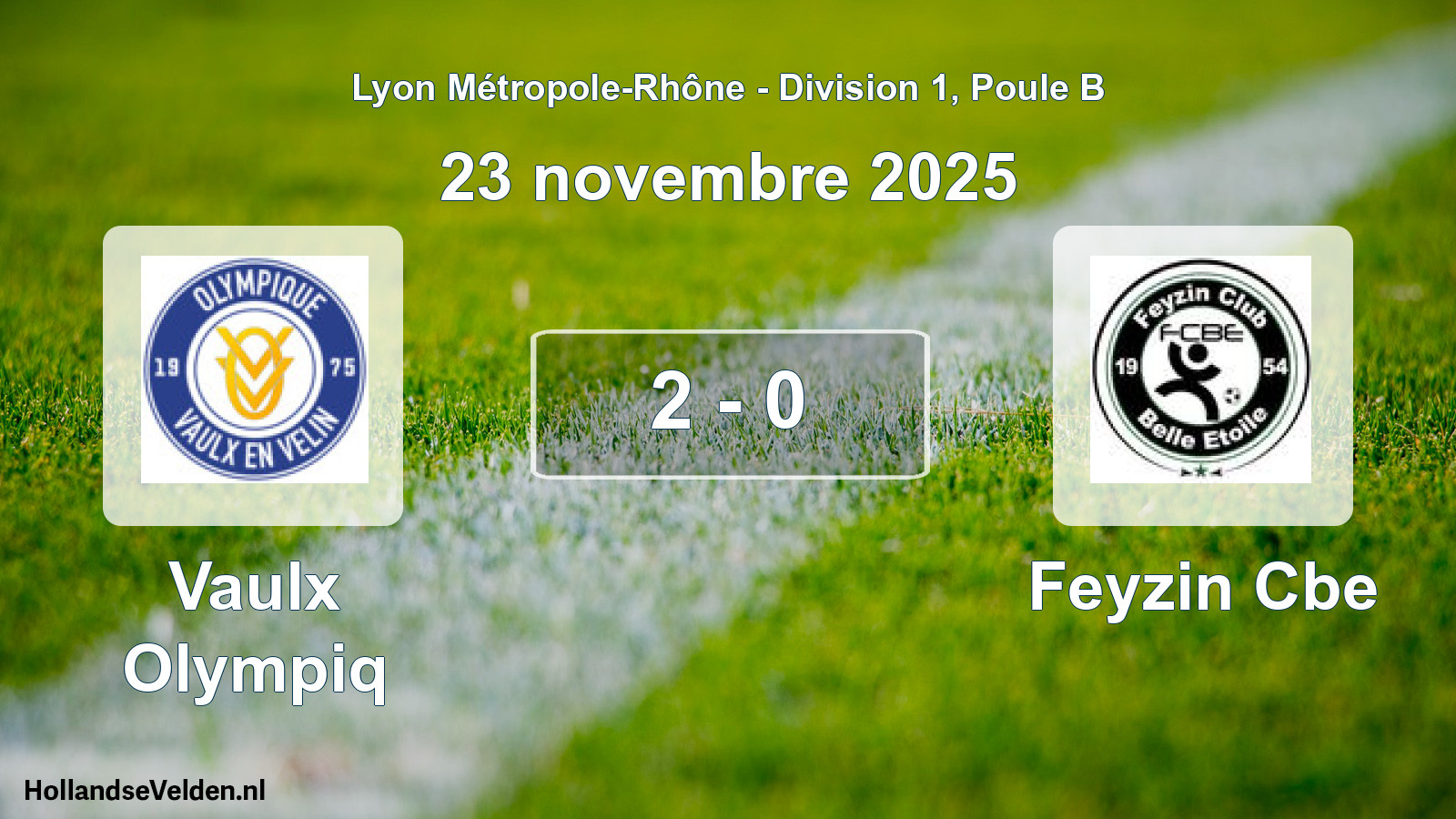 Gespeelde wedstrijd: Vaulx Olympiq - Feyzin Cbe 2 - 0 (23 november 2025)