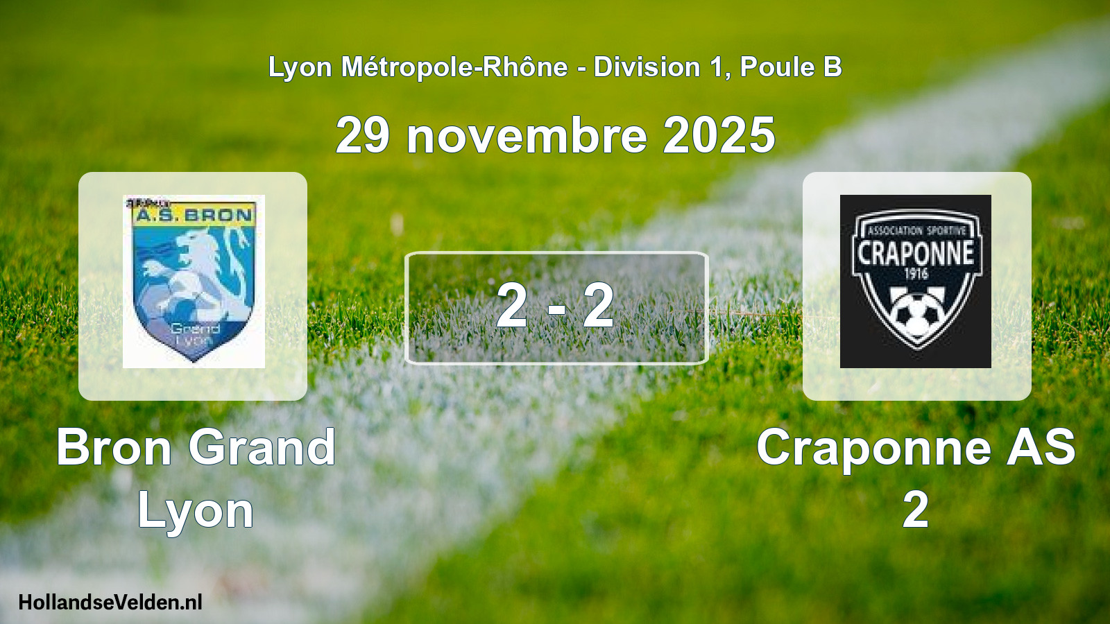 Gespeelde wedstrijd: Bron Grand Lyon - Craponne AS 2 2 - 2 (29 november 2025)