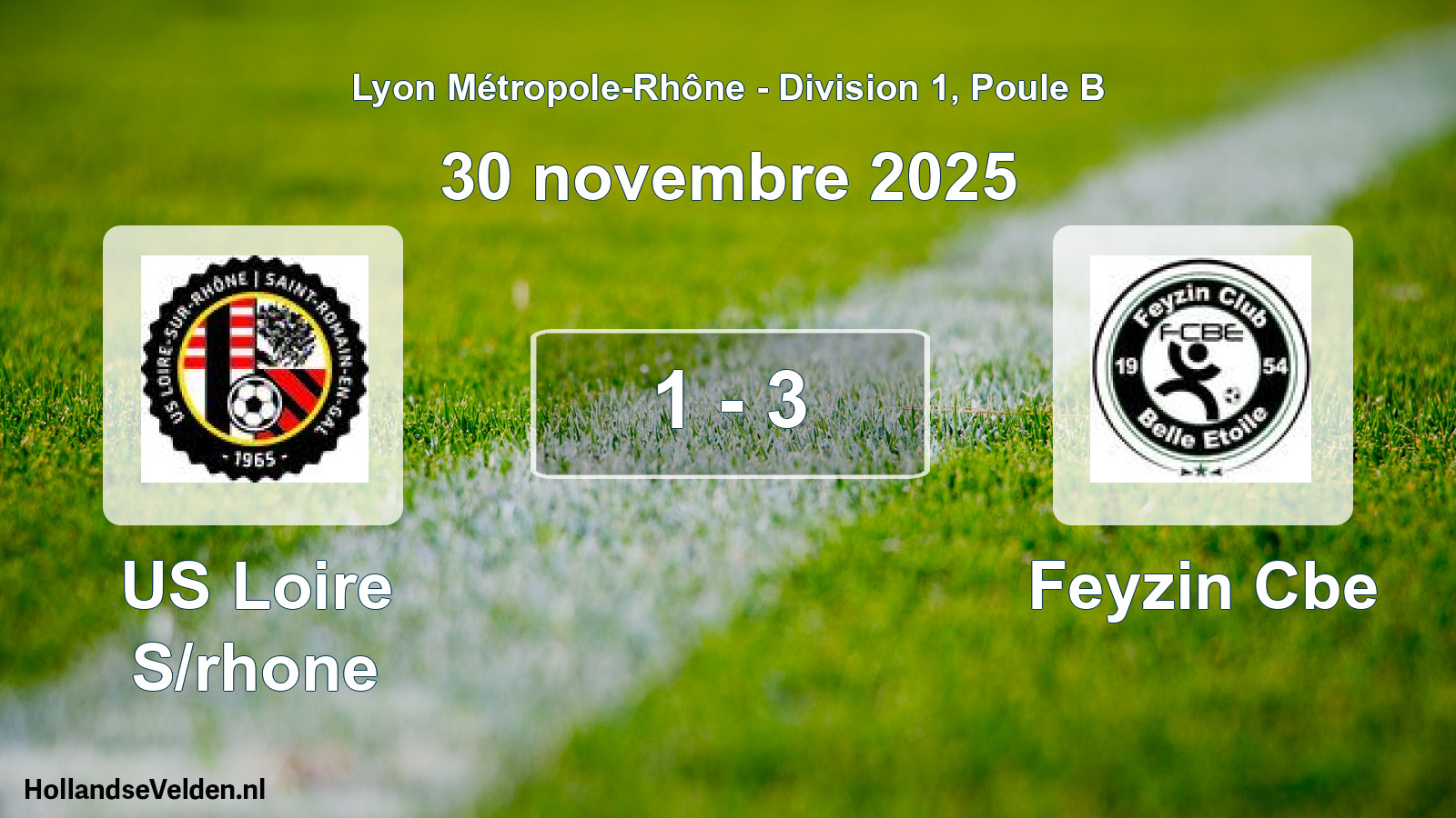 Gespeelde wedstrijd: US Loire S/rhone - Feyzin Cbe 1 - 3 (30 november 2025)