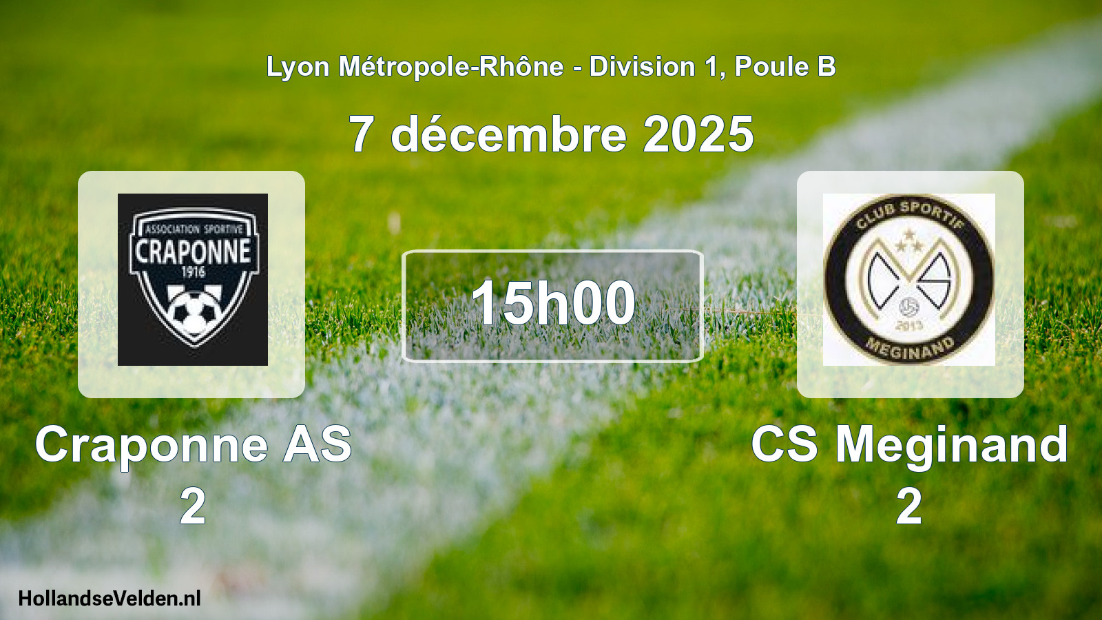 Geplande wedstrijd: Craponne AS 2 - CS Meginand 2 (7 december 2025)