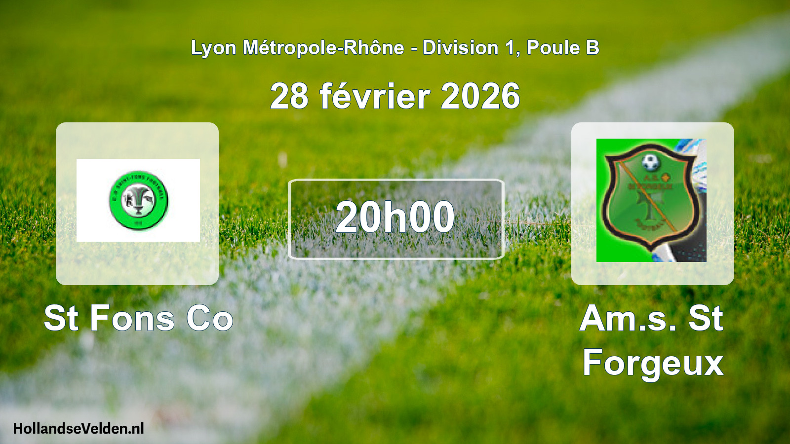 Geplande wedstrijd: St Fons Co - Am.s. St Forgeux (28 februari 2026)
