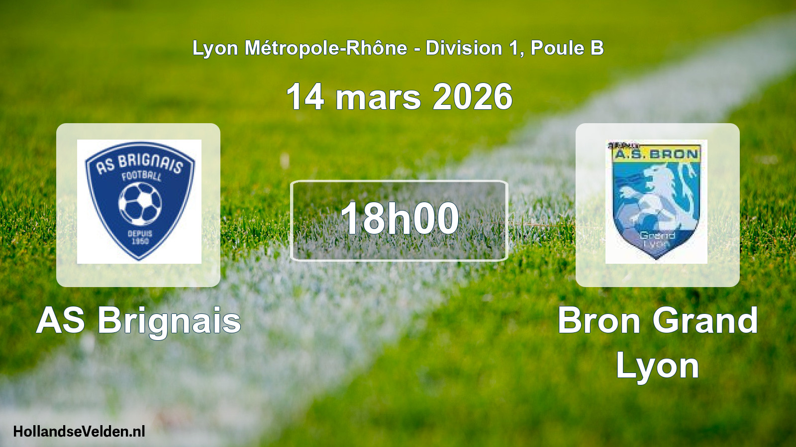 Match programmé: AS Brignais - Bron Grand Lyon (14 mars 2026)