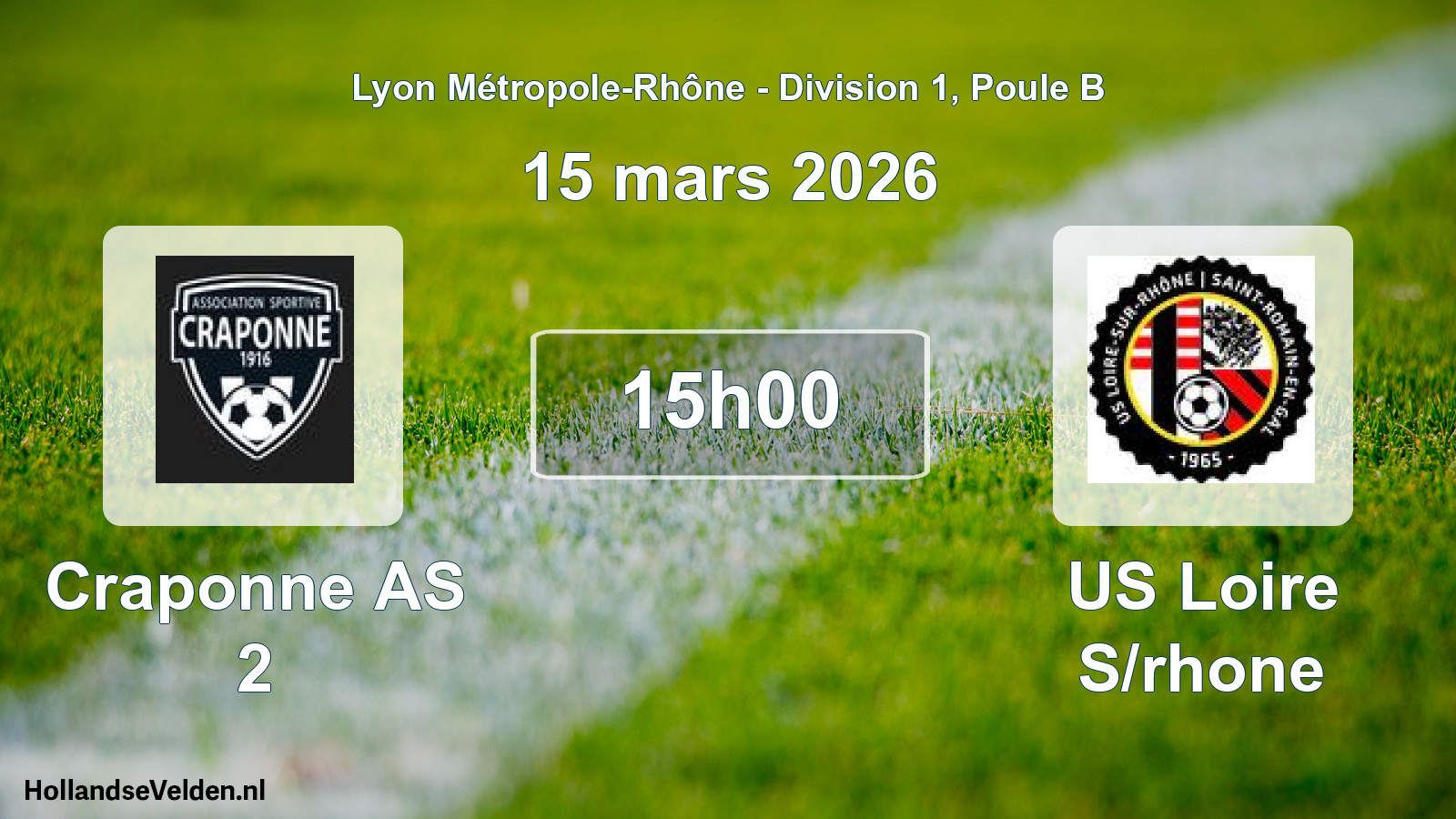 Geplande wedstrijd: Craponne AS 2 - US Loire S/rhone (15 maart 2026)