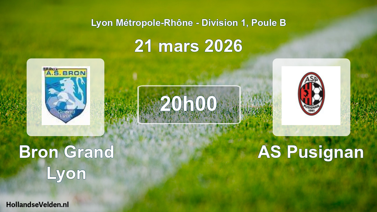 Geplande wedstrijd: Bron Grand Lyon - AS Pusignan (21 maart 2026)