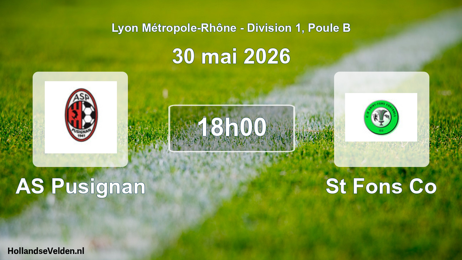 Geplande wedstrijd: AS Pusignan - St Fons Co (30 mei 2026)
