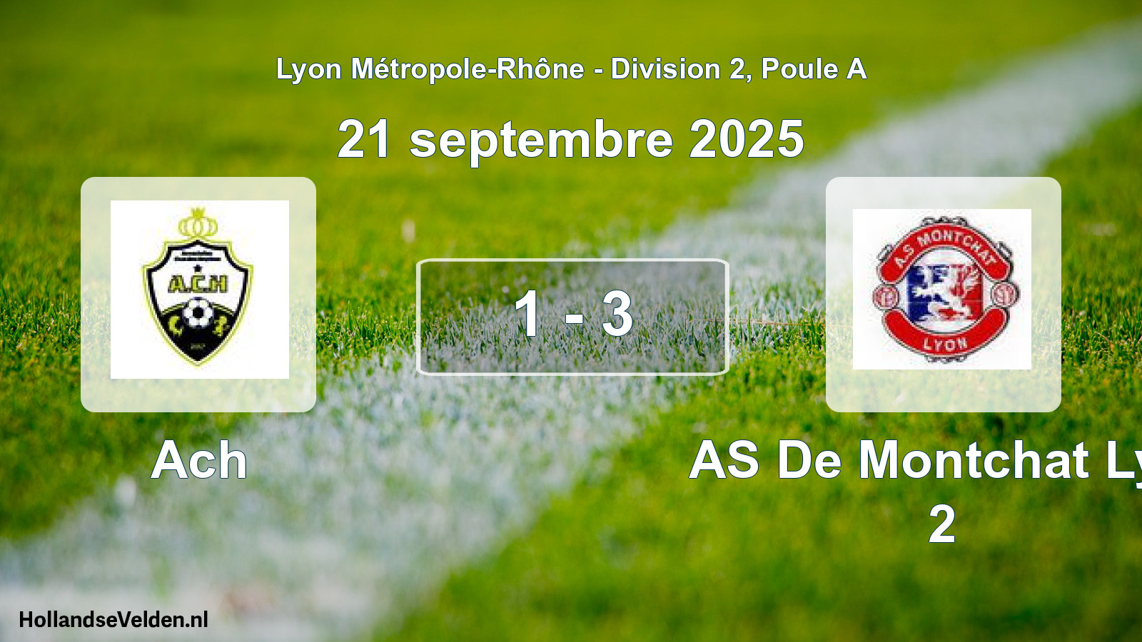 Gespeelde wedstrijd: Ach - AS De Montchat Lyo 2 1 - 3 (21 september 2025)