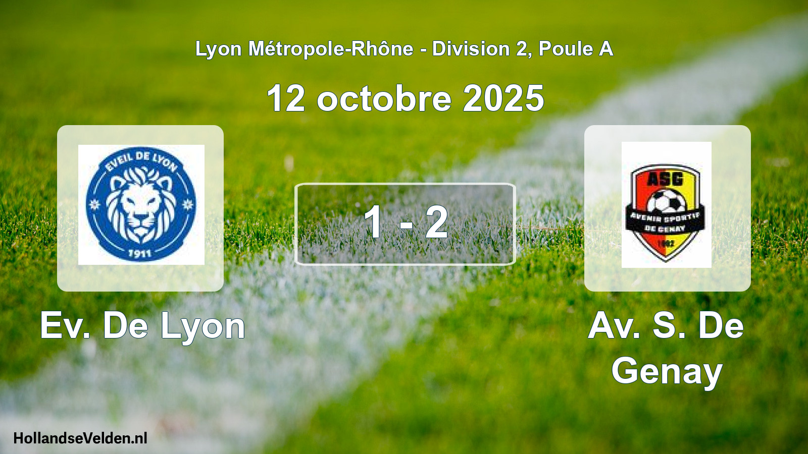 Gespeelde wedstrijd: Ev. De Lyon - Av. S. De Genay 1 - 2 (12 oktober 2025)