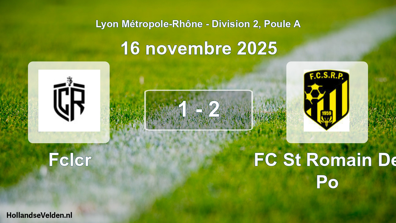 Gespeelde wedstrijd: Fclcr - FC St Romain De Po 1 - 2 (16 november 2025)