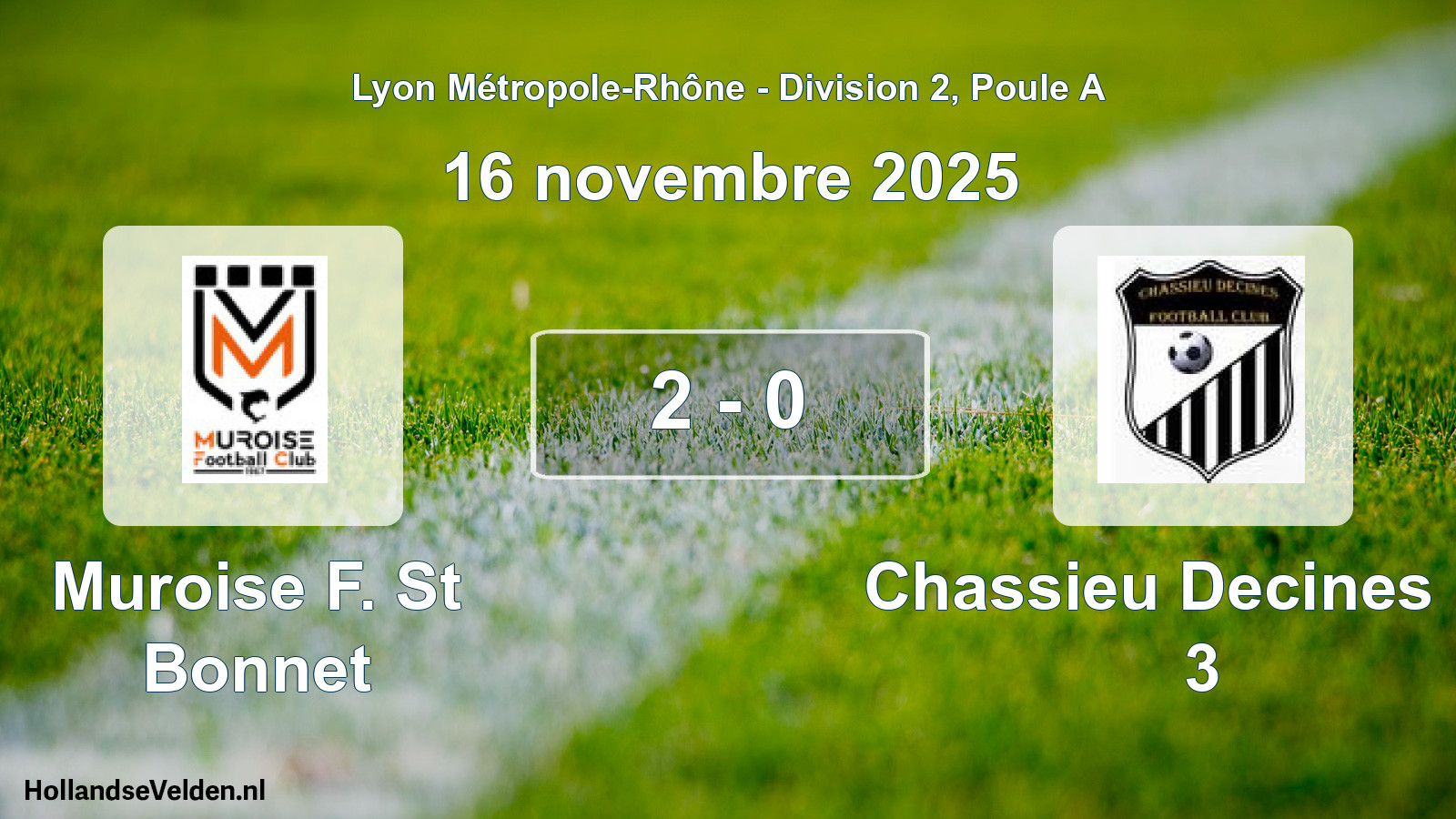 Gespeelde wedstrijd: Muroise F. St Bonnet - Chassieu Decines FC 3 2 - 0 (16 november 2025)