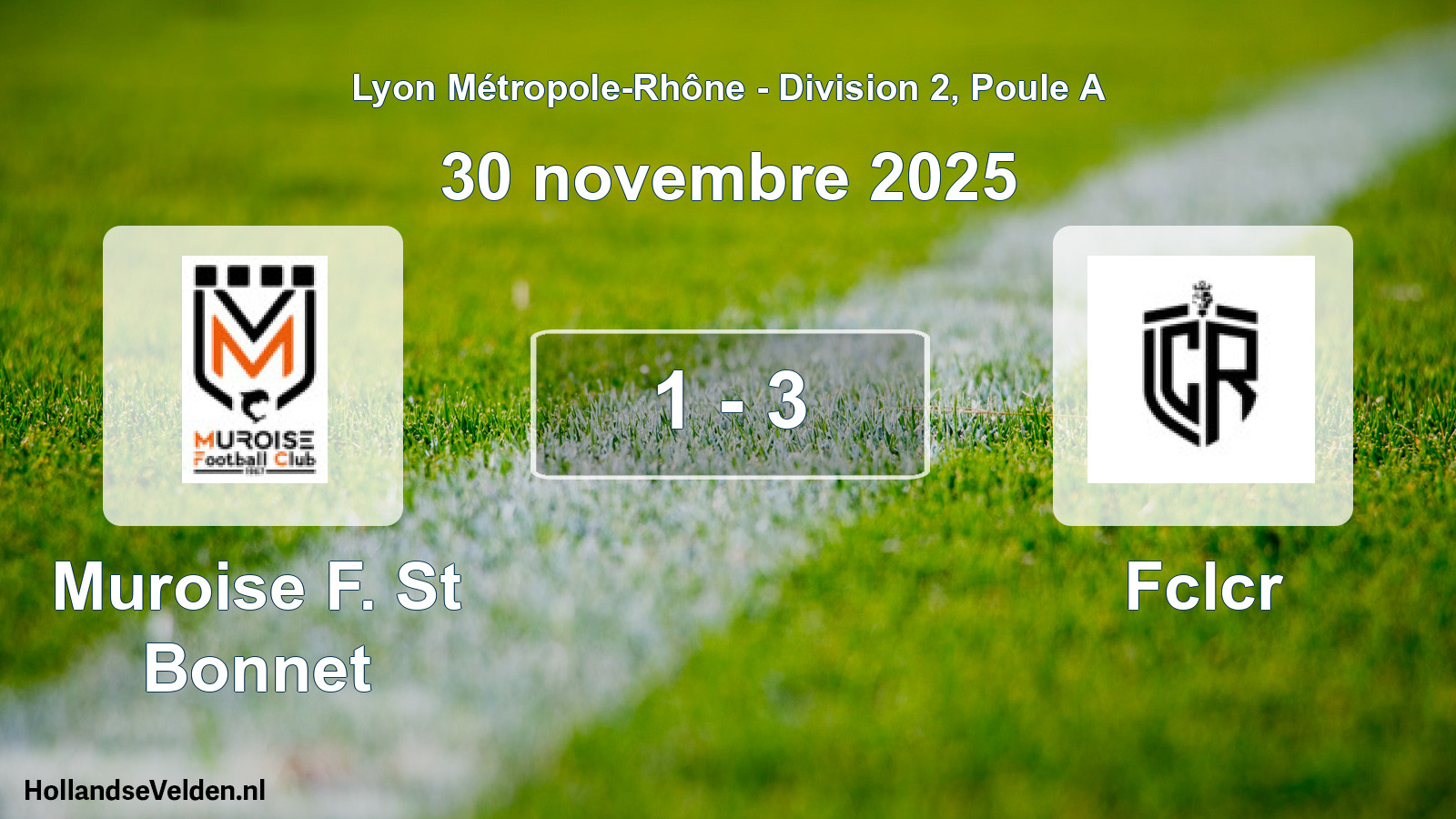 Gespeelde wedstrijd: Muroise F. St Bonnet - Fclcr 1 - 3 (30 november 2025)