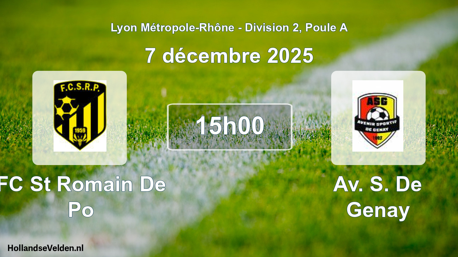 Match programmé: FC St Romain De Po - Av. S. De Genay (7 décembre 2025)
