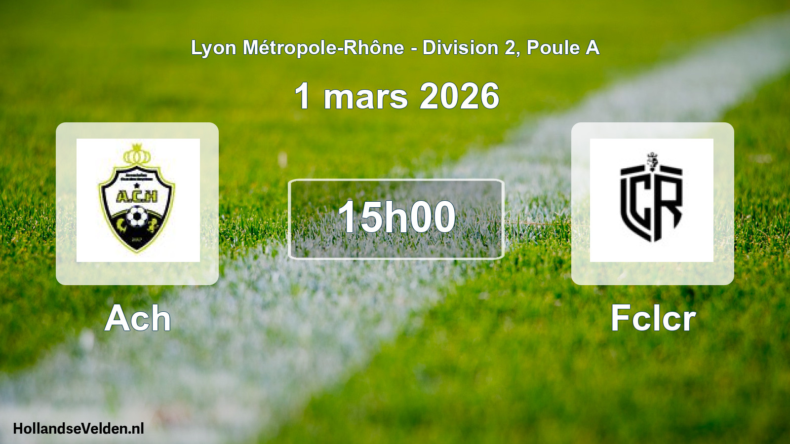 Scheduled Match: Ach - Fclcr (1 March 2026)