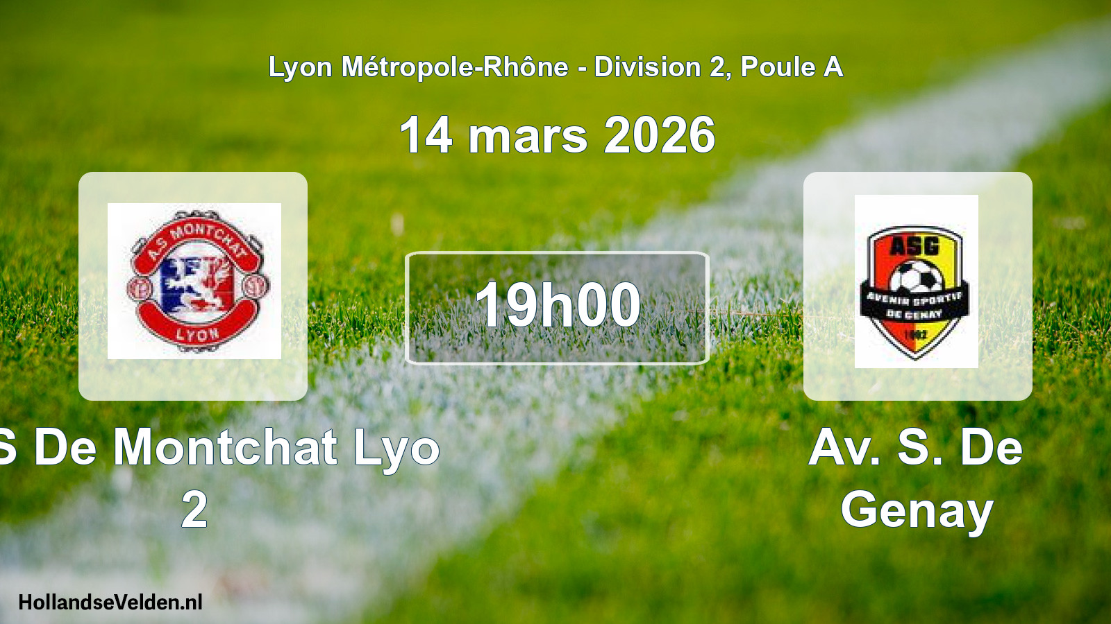 Geplande wedstrijd: AS De Montchat Lyo 2 - Av. S. De Genay (14 maart 2026)