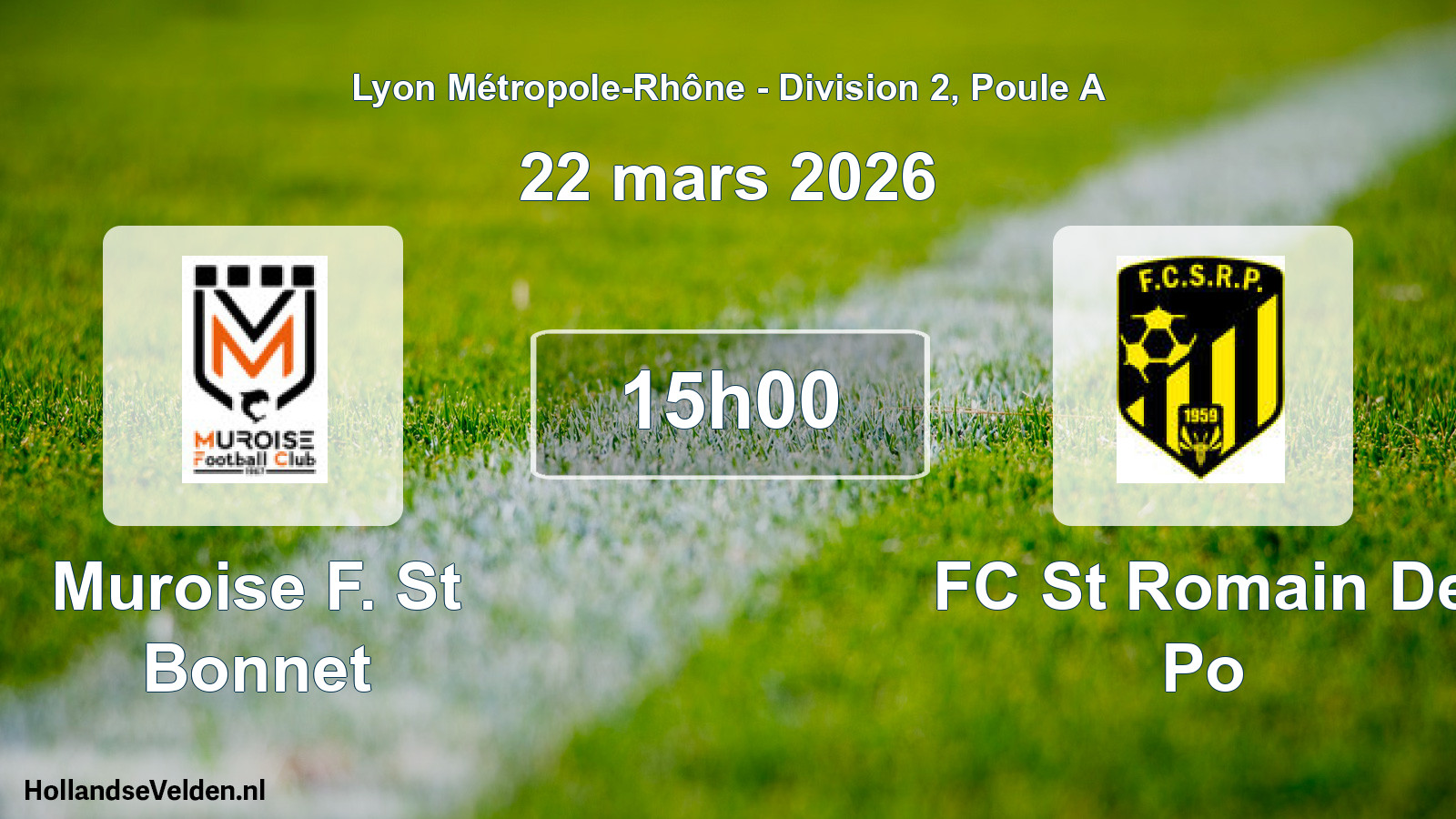 Geplande wedstrijd: Muroise F. St Bonnet - FC St Romain De Po (22 maart 2026)