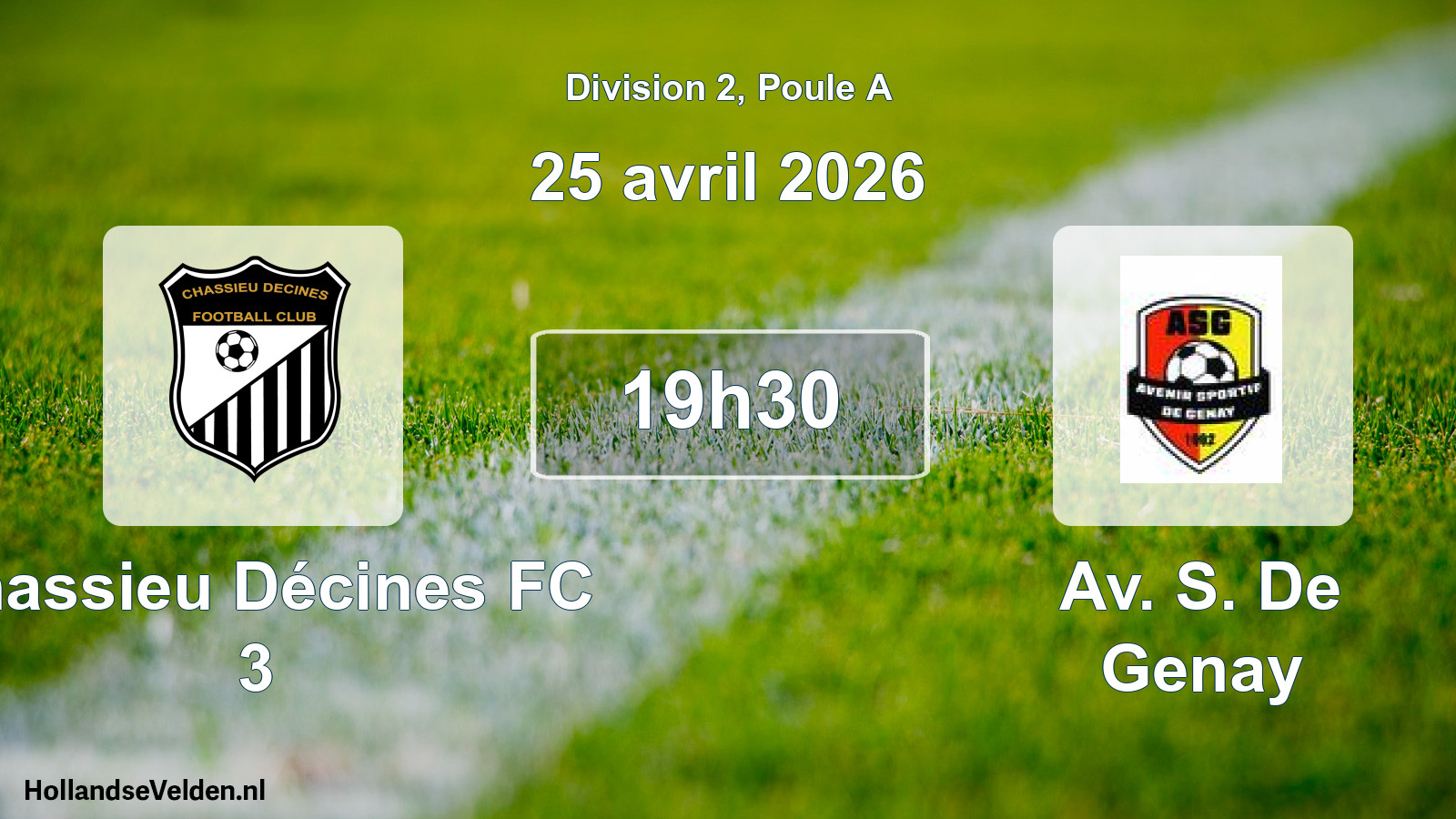 Geplande wedstrijd: Chassieu Décines FC 3 - Av. S. De Genay (25 april 2026)