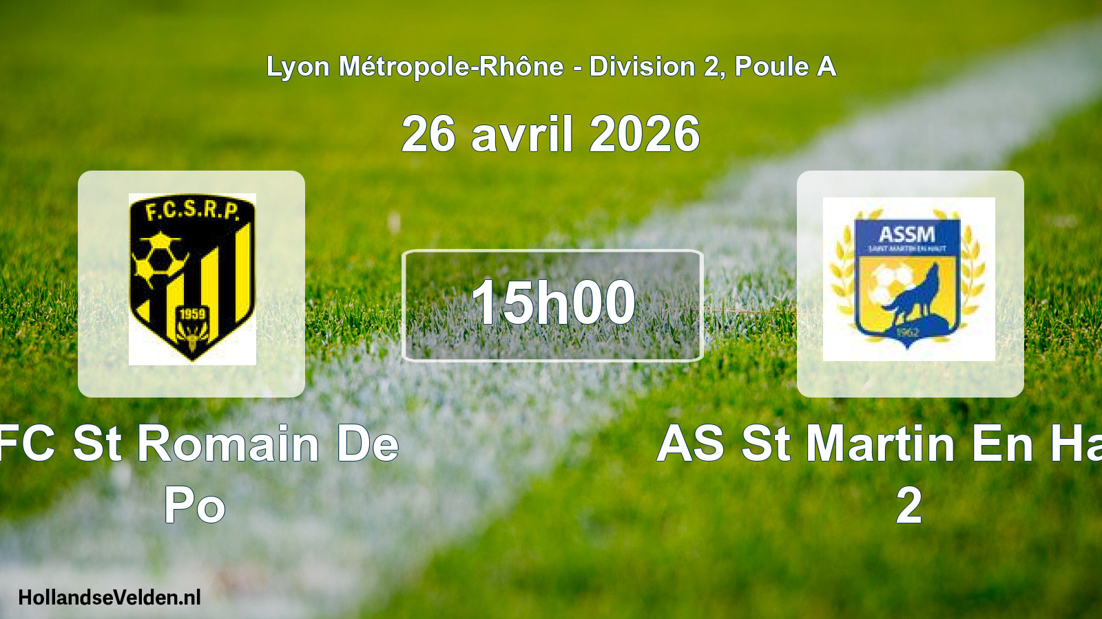 Geplande wedstrijd: FC St Romain De Po - AS St Martin En Haut 2 (26 april 2026)