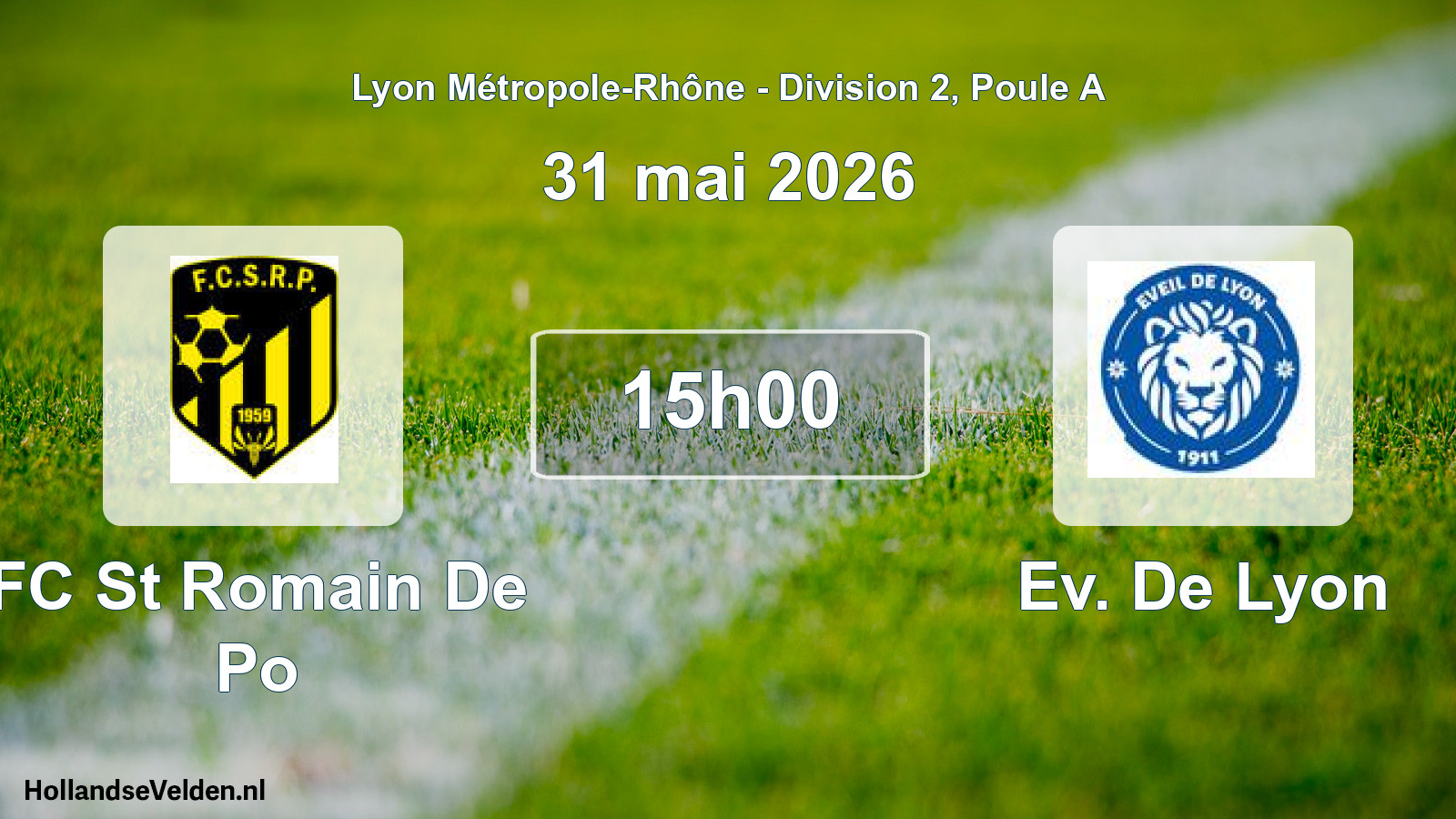 Geplande wedstrijd: FC St Romain De Po - Ev. De Lyon (31 mei 2026)