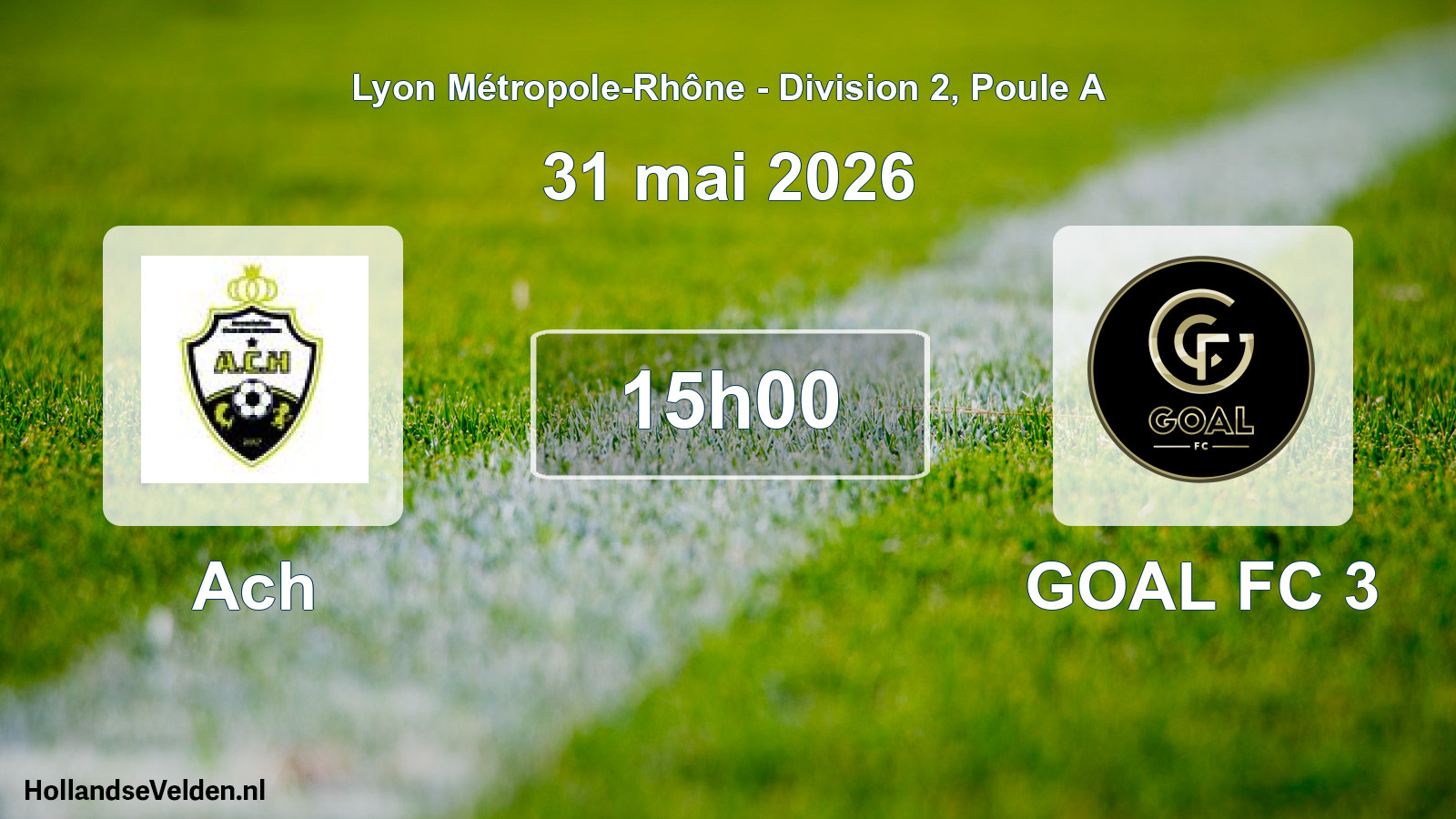 Geplande wedstrijd: Ach - GOAL FC 3 (31 mei 2026)