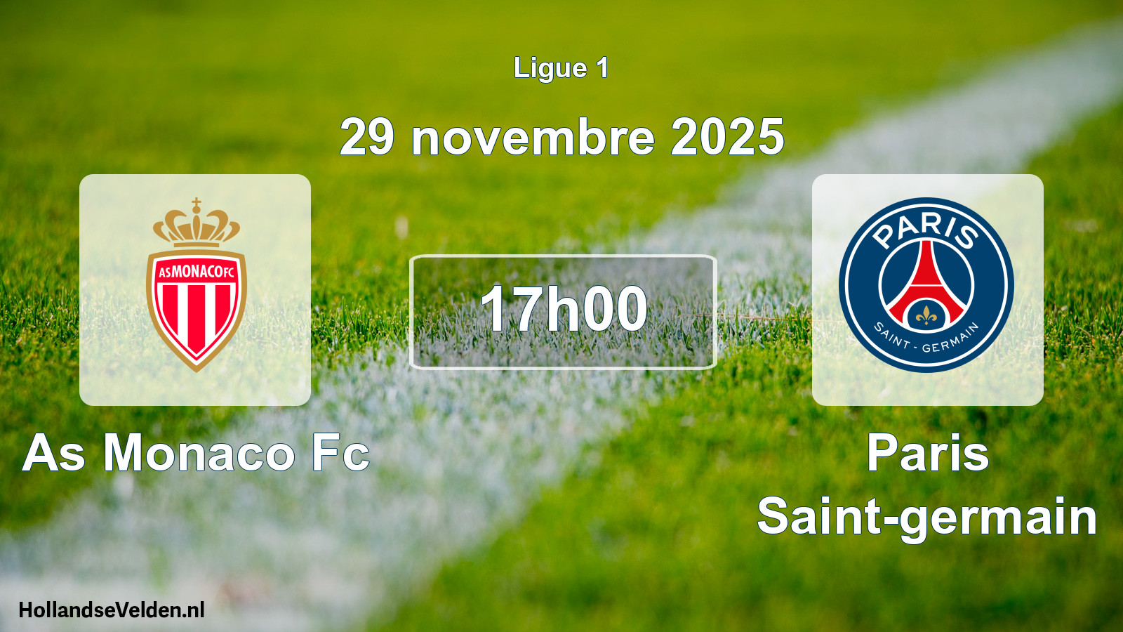 Geplande wedstrijd: As Monaco Fc - Paris Saint-germain (29 november 2025)