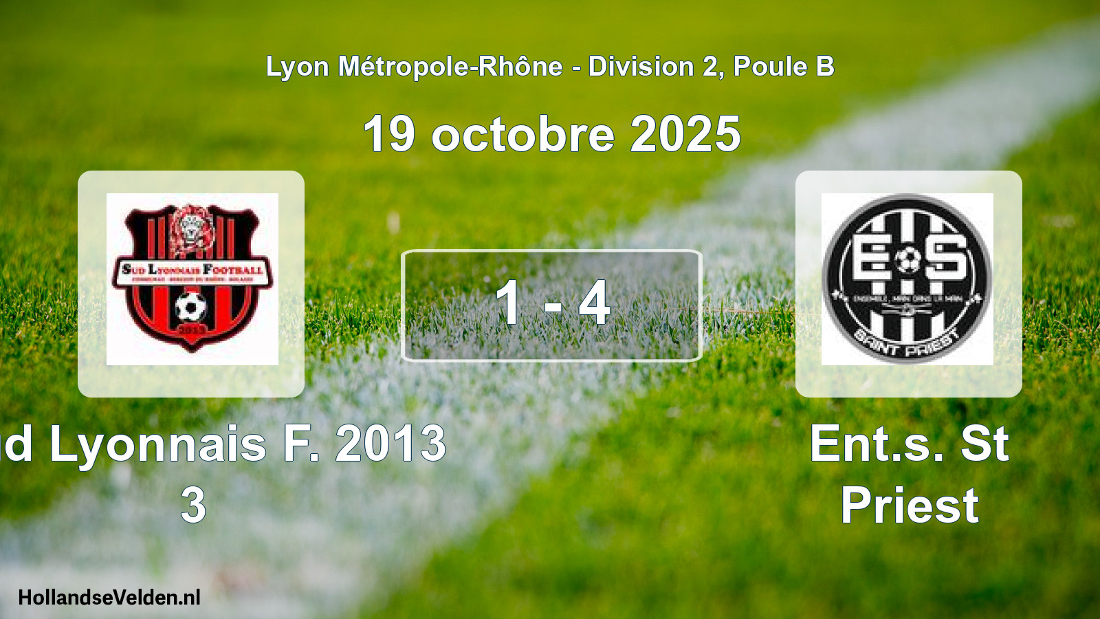 Gespeelde wedstrijd: Sud Lyonnais F. 2013 3 - Ent.s. St Priest 1 - 4 (19 oktober 2025)