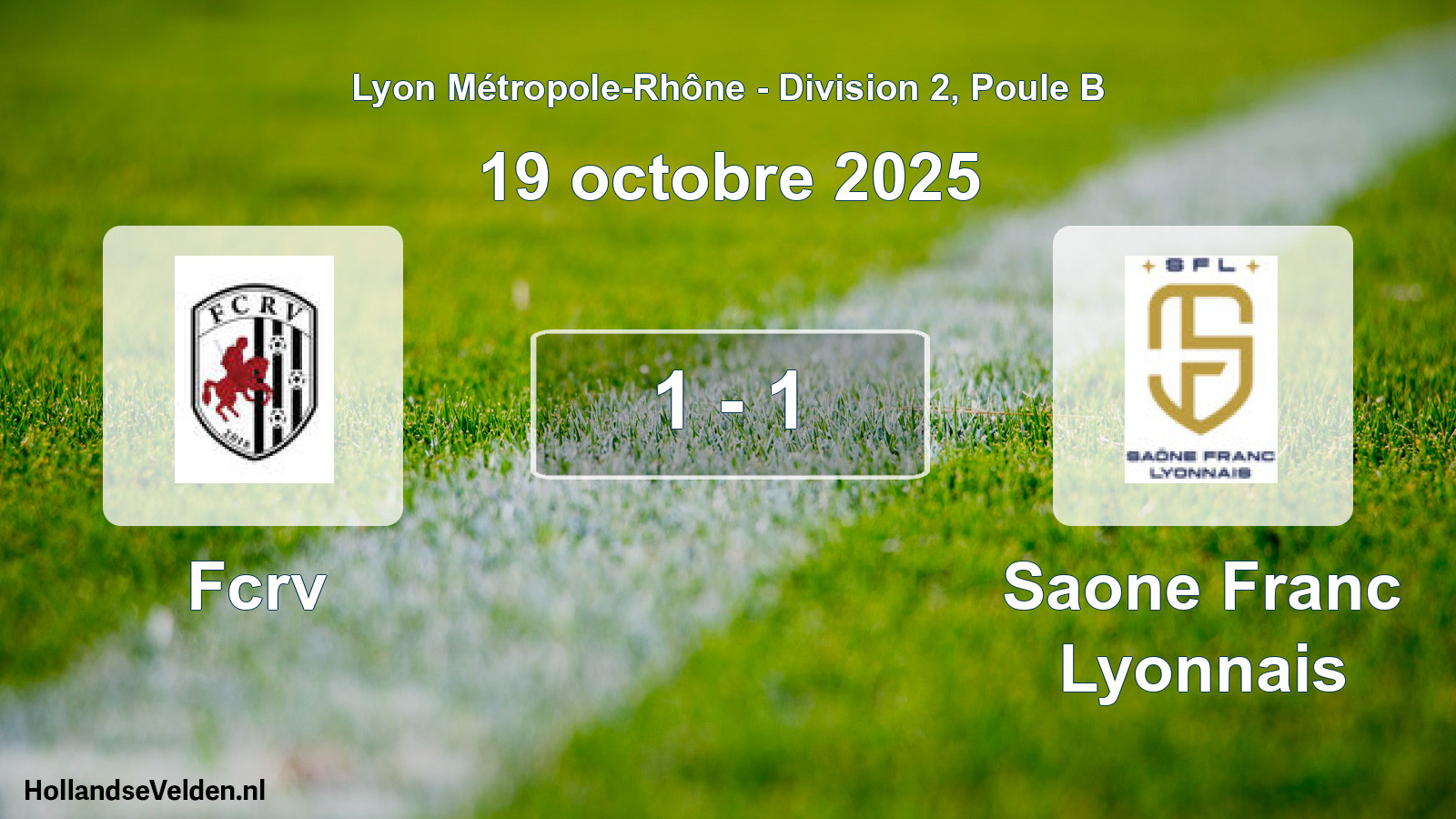 Gespeelde wedstrijd: Fcrv - Saone Franc Lyonnais 1 - 1 (19 oktober 2025)