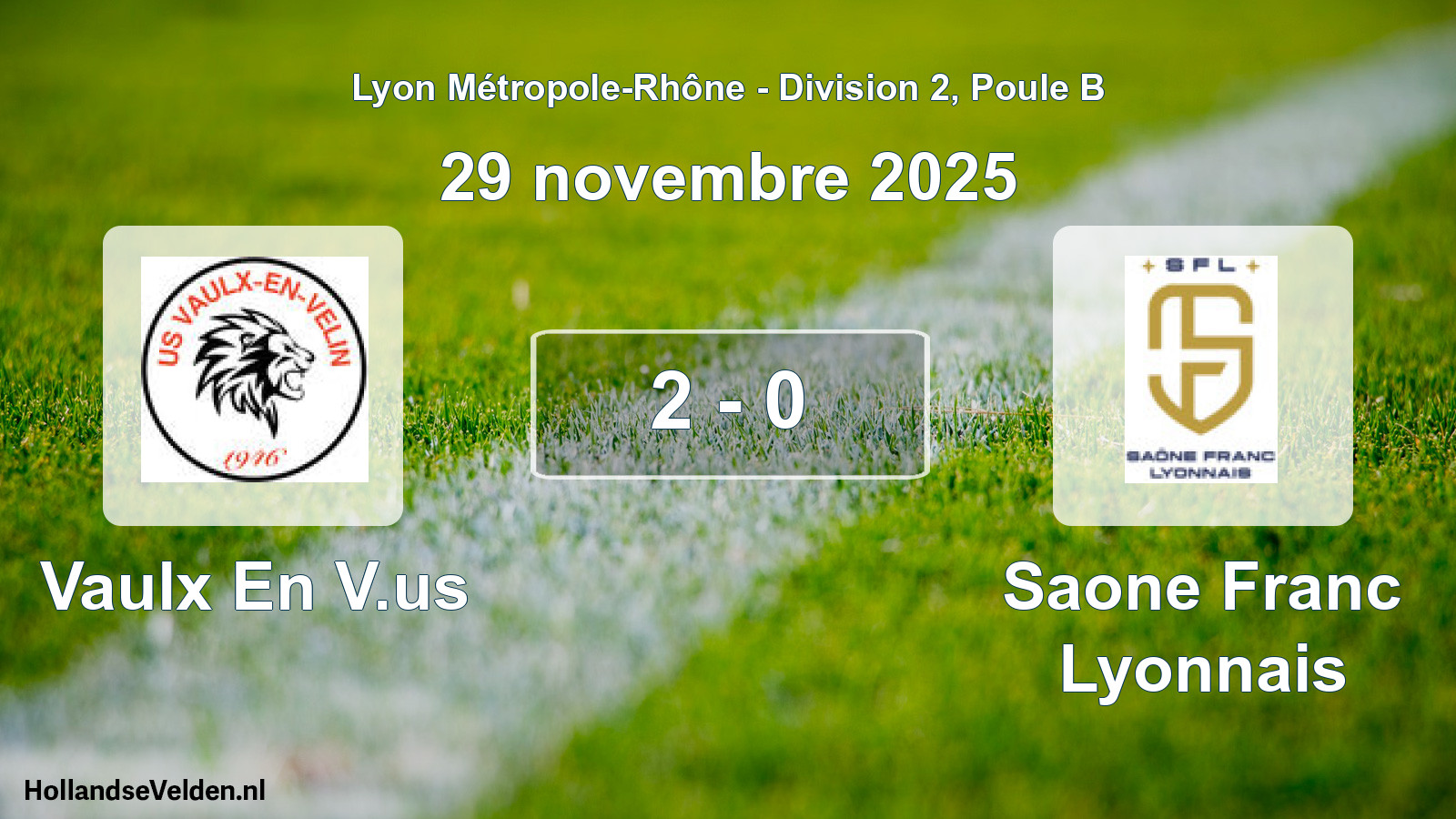 Gespeelde wedstrijd: Vaulx En V.us - Saone Franc Lyonnais 2 - 0 (29 november 2025)