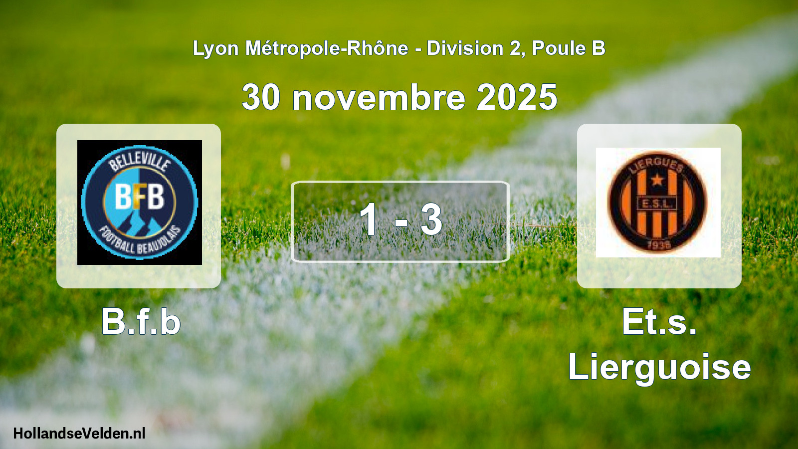 Gespeelde wedstrijd: B.f.b - Et.s. Lierguoise 1 - 3 (30 november 2025)