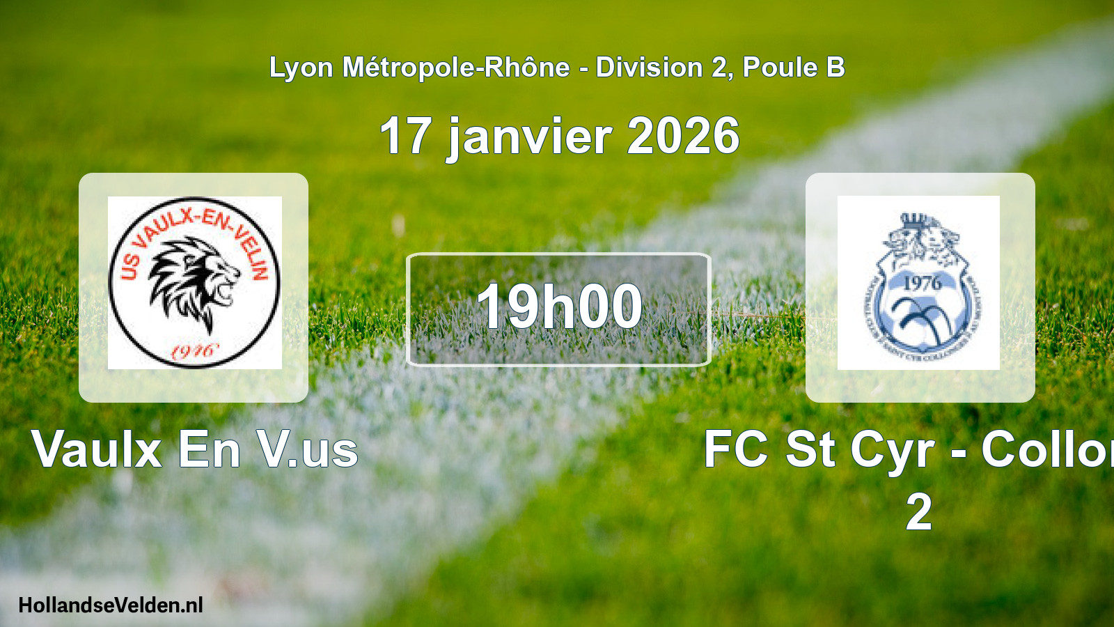 Geplande wedstrijd: Vaulx En V.us - FC St Cyr - Collon 2 (17 januari 2026)