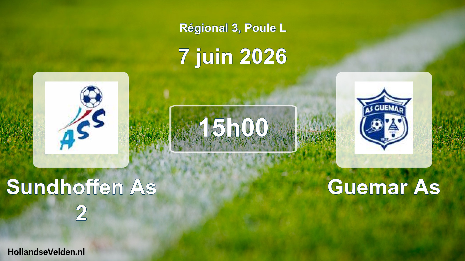 Geplande wedstrijd: Sundhoffen As 2 - Guemar As (7 juin 2026)
