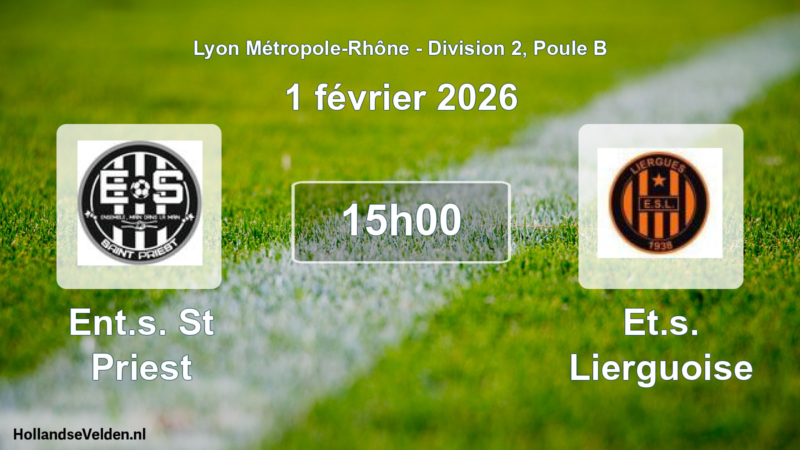 Geplande wedstrijd: Ent.s. St Priest - Et.s. Lierguoise (1 februari 2026)