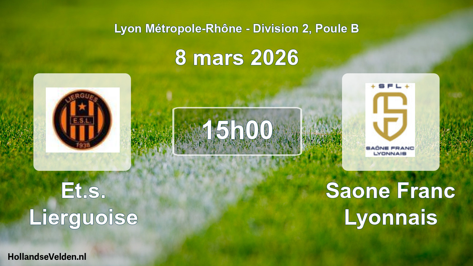 Geplande wedstrijd: Et.s. Lierguoise - Saone Franc Lyonnais (8 maart 2026)