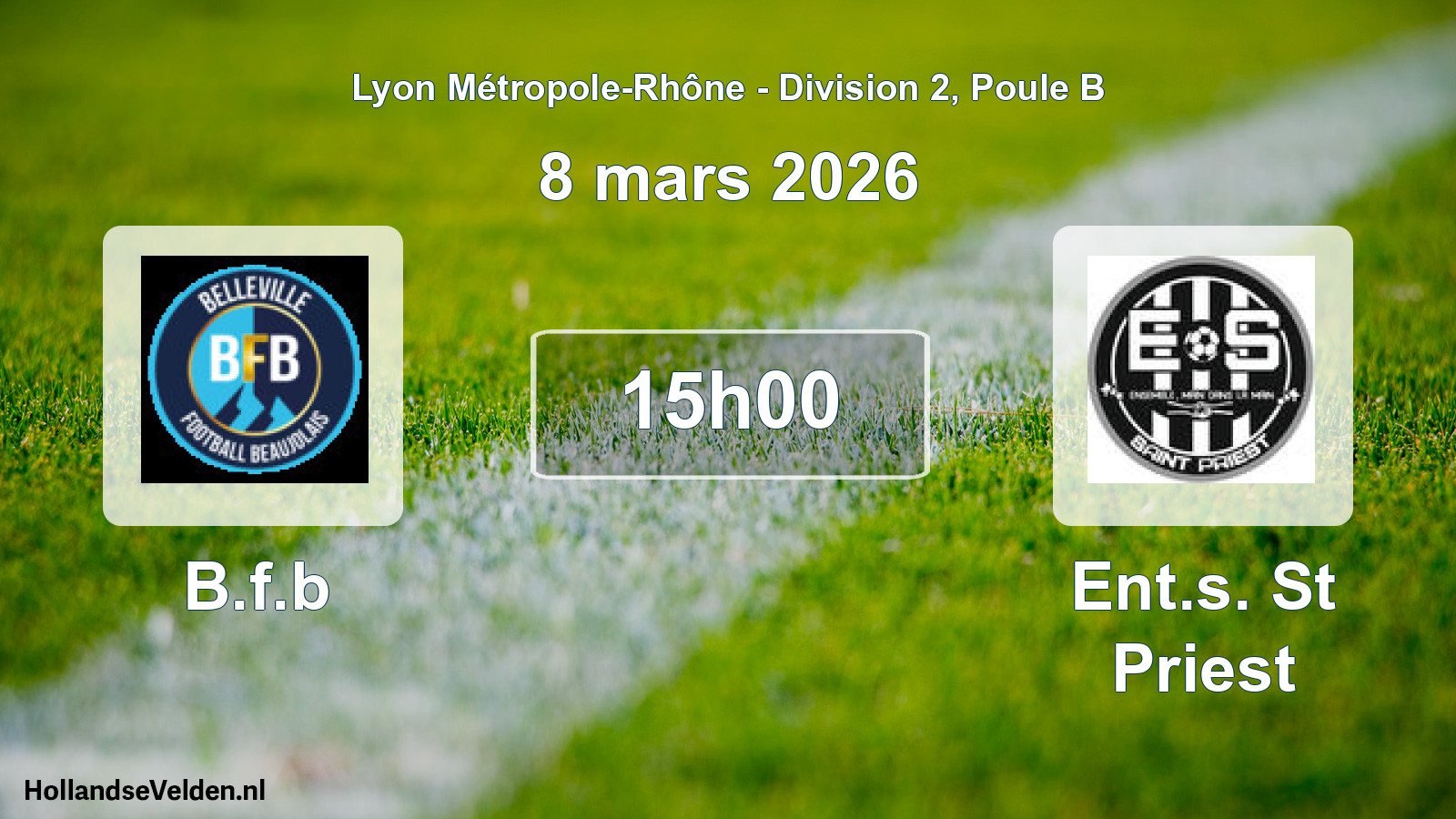 Geplande wedstrijd: B.f.b - Ent.s. St Priest (8 maart 2026)