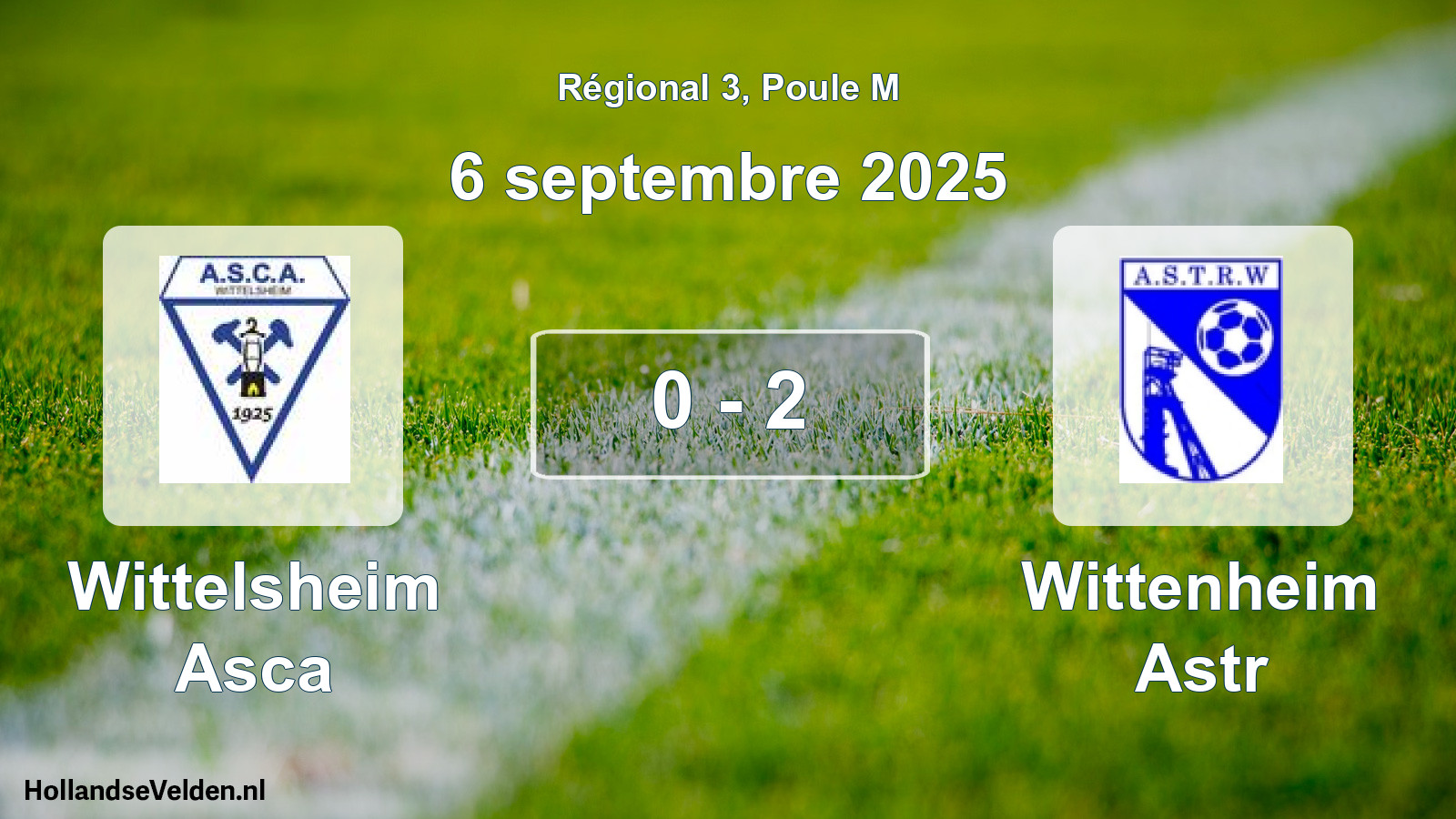Gespeelde wedstrijd: Wittelsheim Asca - Wittenheim Astr 0 - 2 (6 septembre 2025)
