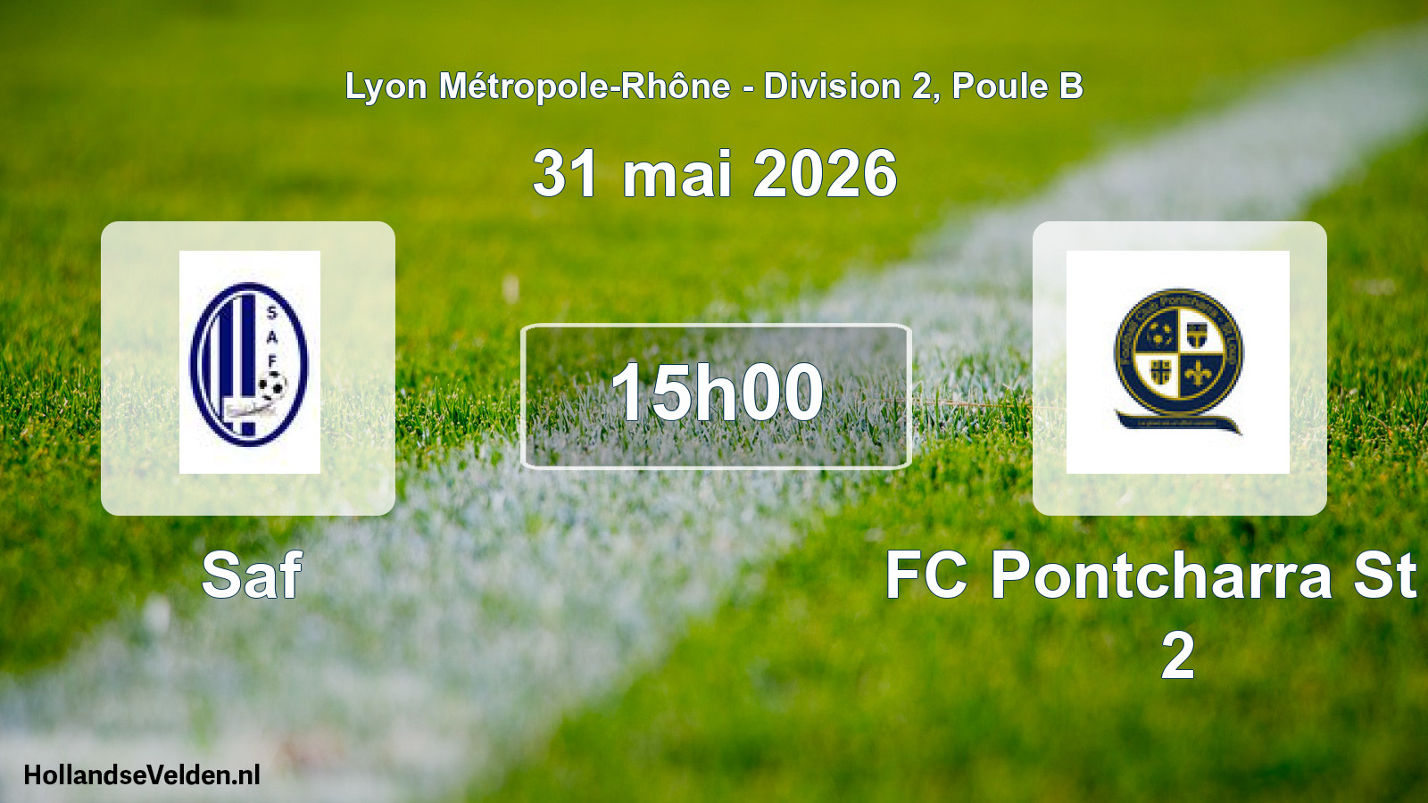 Geplande wedstrijd: Saf - FC Pontcharra St L 2 (31 mei 2026)