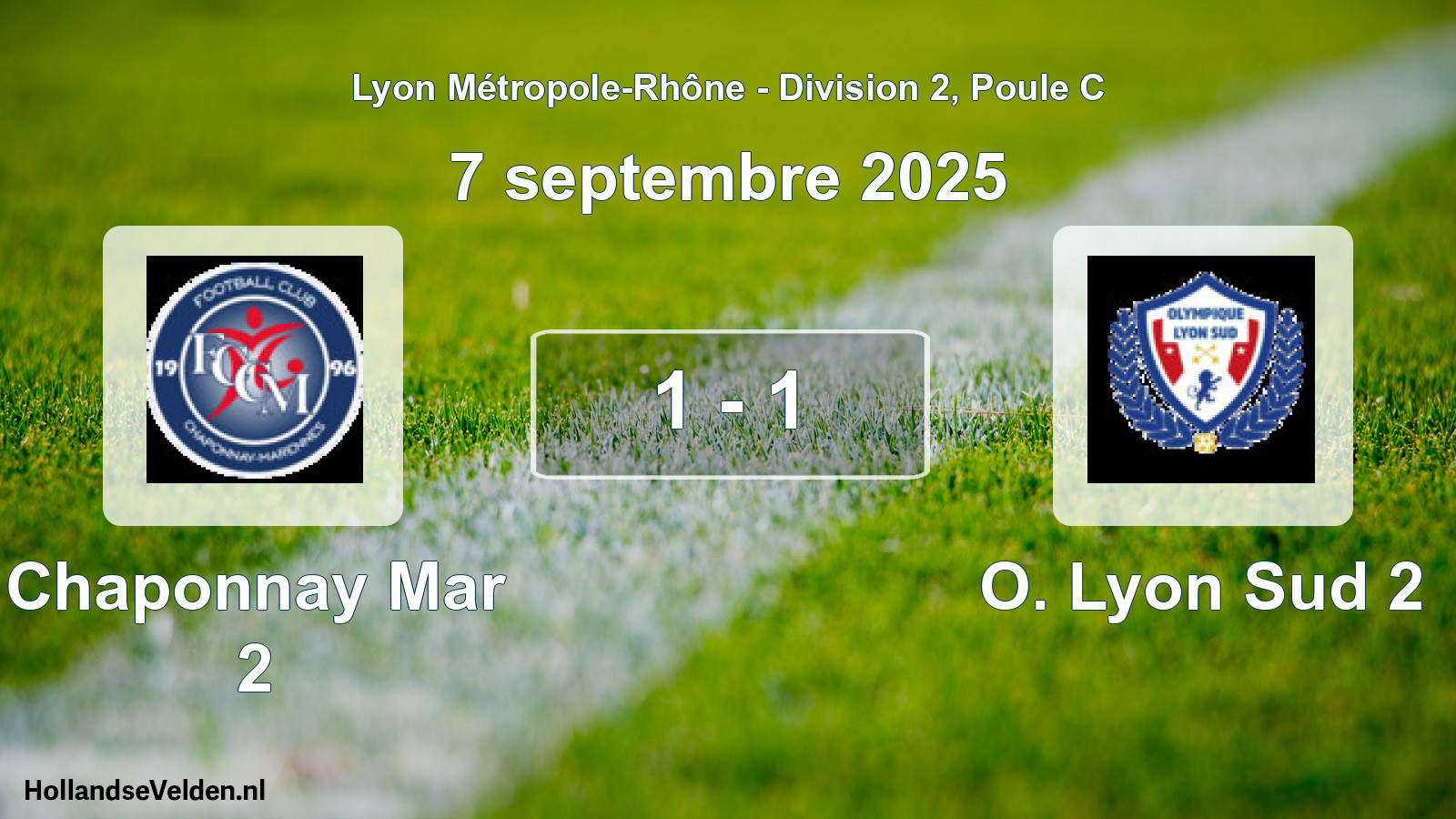 Gespeelde wedstrijd: Chaponnay Mar 2 - O. Lyon Sud 2 1 - 1 (7 september 2025)