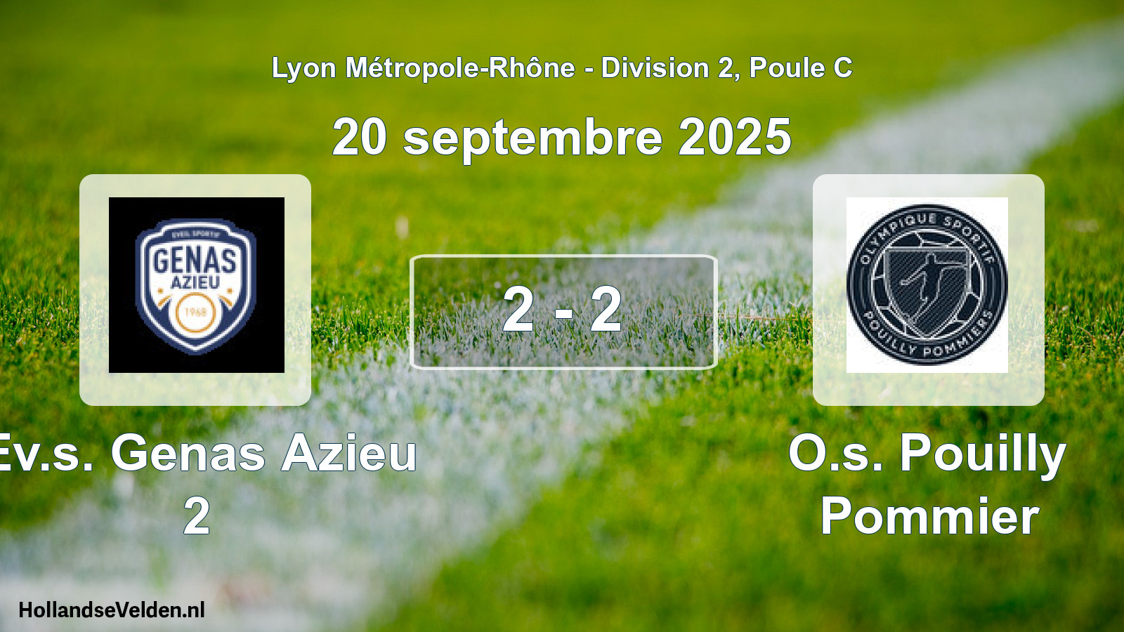 Gespeelde wedstrijd: Ev.s. Genas Azieu 2 - O.s. Pouilly Pommier 2 - 2 (20 september 2025)