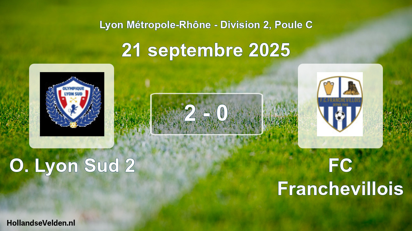 Gespeelde wedstrijd: O. Lyon Sud 2 - FC Franchevillois 2 - 0 (21 september 2025)