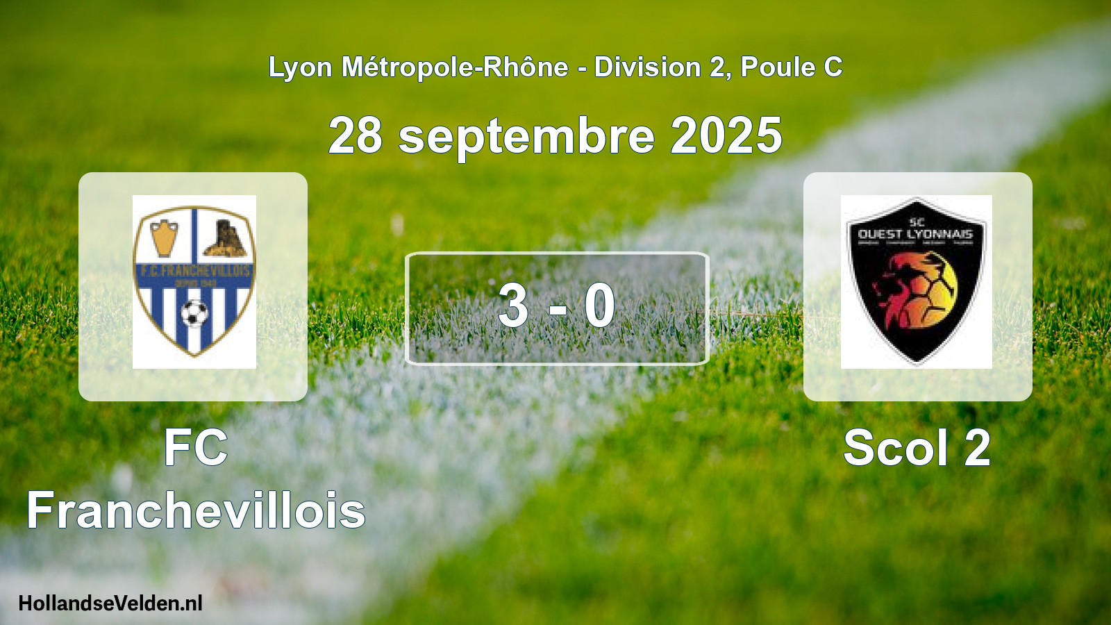 Gespeelde wedstrijd: FC Franchevillois - Scol 2 3 - 0 (28 september 2025)