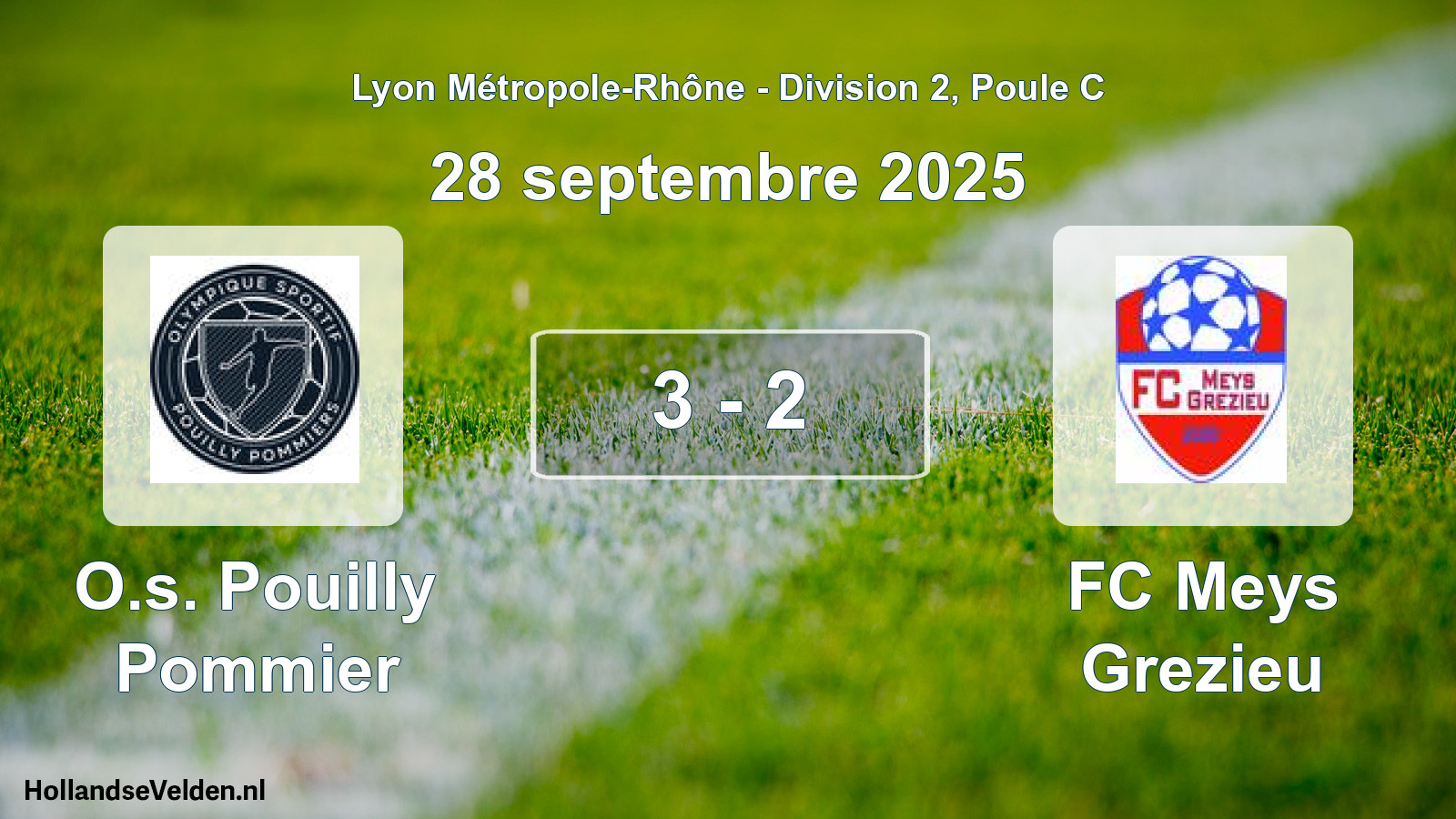Gespeelde wedstrijd: O.s. Pouilly Pommier - FC Meys Grezieu 3 - 2 (28 september 2025)