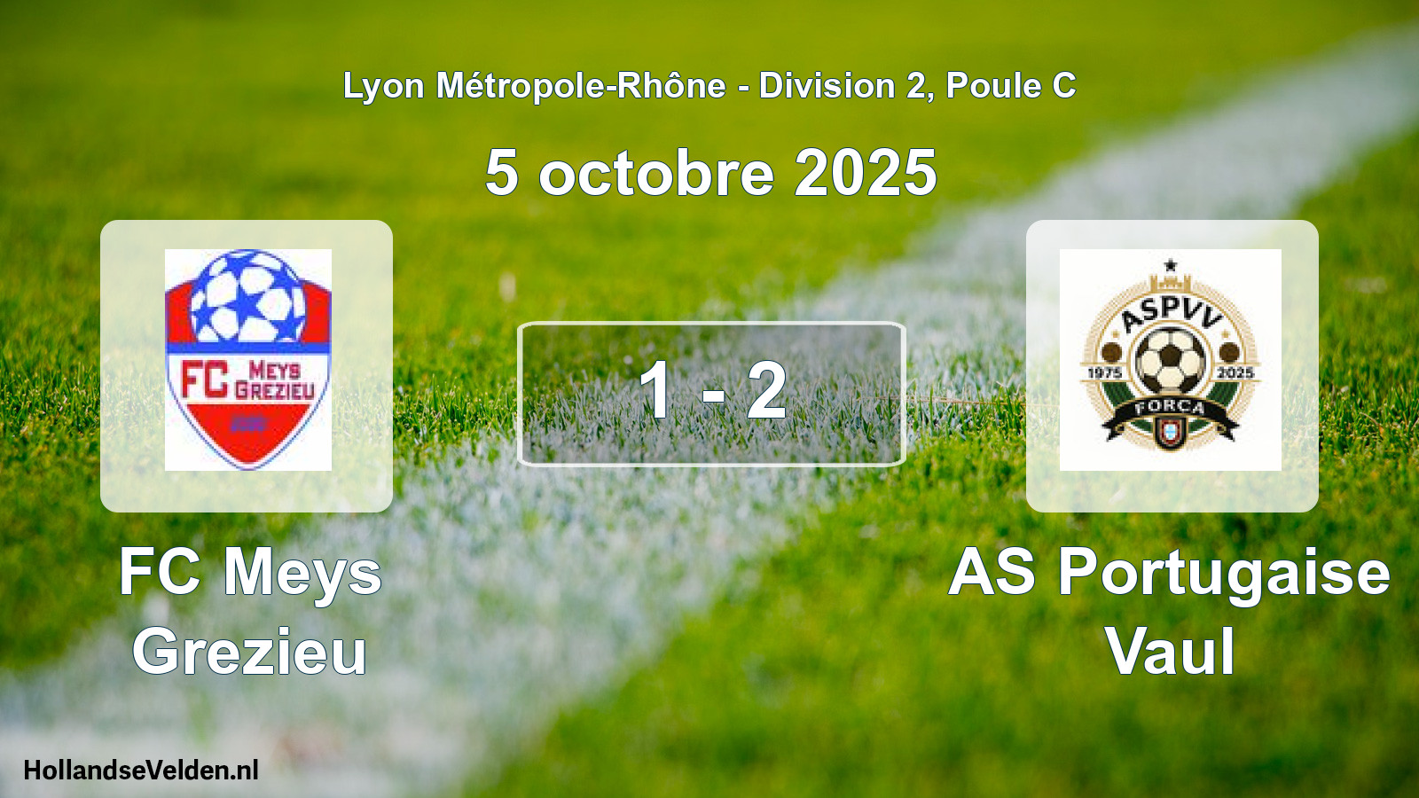 Gespeelde wedstrijd: FC Meys Grezieu - AS Portugaise Vaul 1 - 2 (5 oktober 2025)